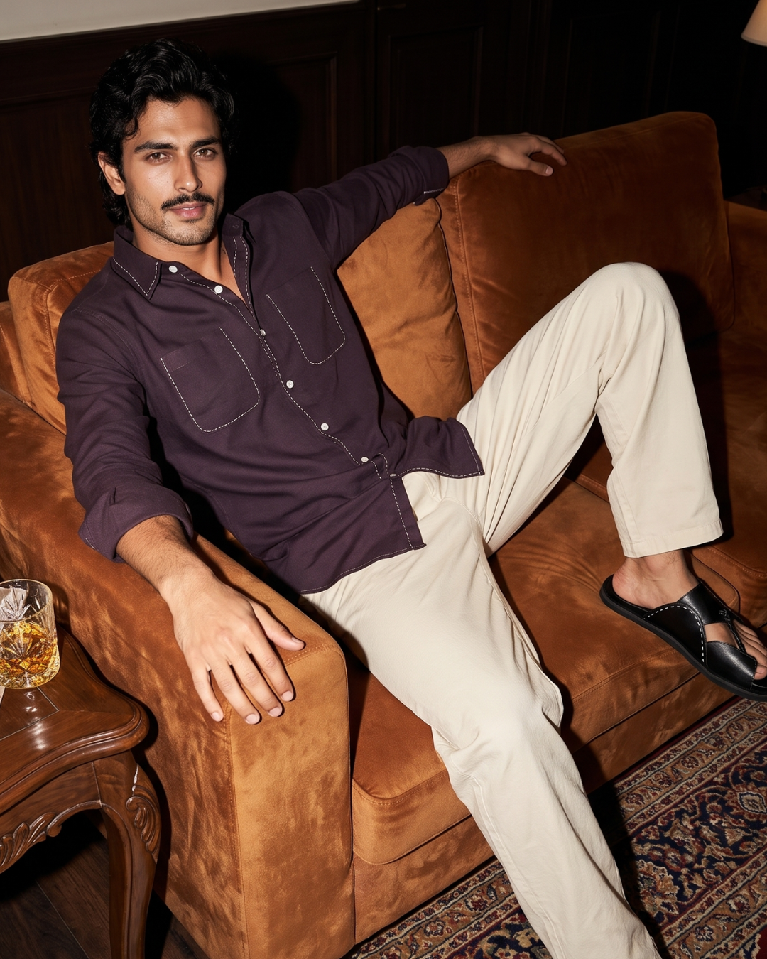 Plum Maroon – Chawal Takka with Double Pocket Shirt