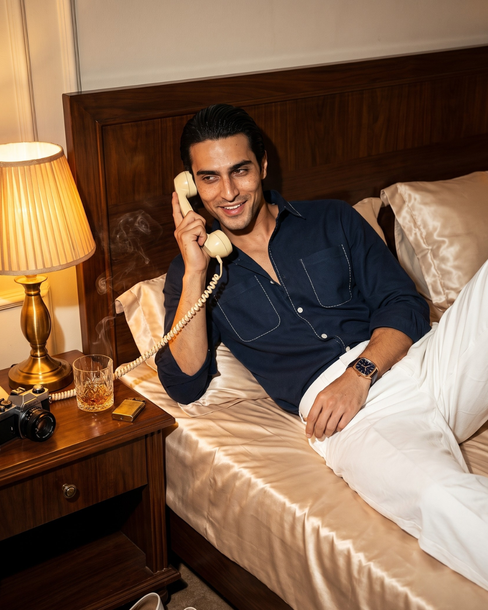 Midnight Blue – Chawal Takka with Double Pocket Shirt