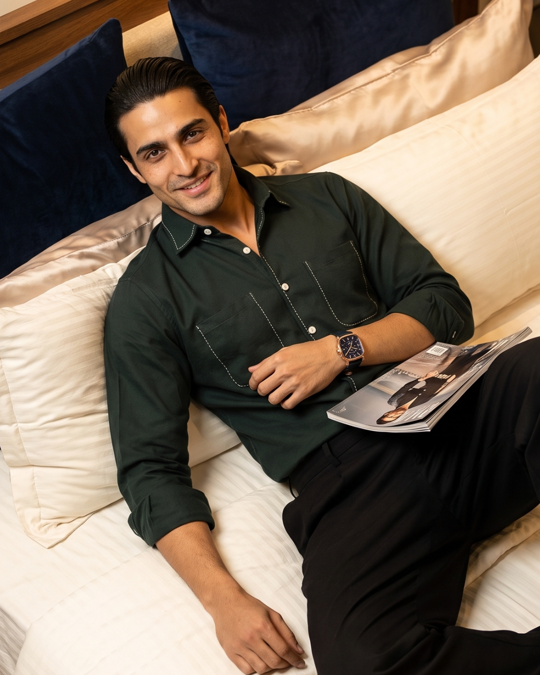 Forest Green – Chawal Takka with Double Pocket Shirt