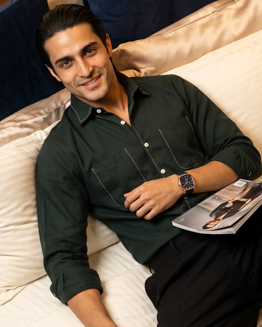 Forest Green – Chawal Takka with Double Pocket Shirt