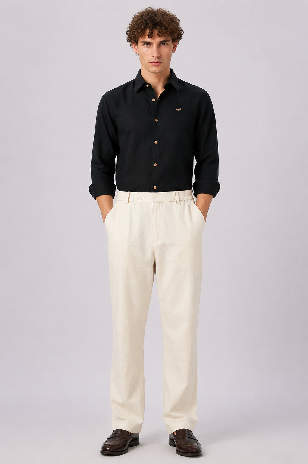Black 100% Linen Cotton Co-ordinated Outfits for Men