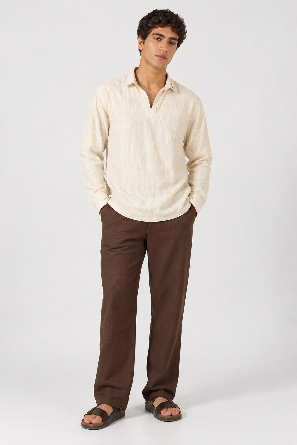 Textured Johnny Collar 100% Cotton Co-ordinated Outfits for Men