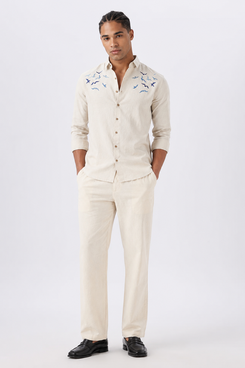 Beige Color 100% Cotton Co-ordinated Outfits for Men