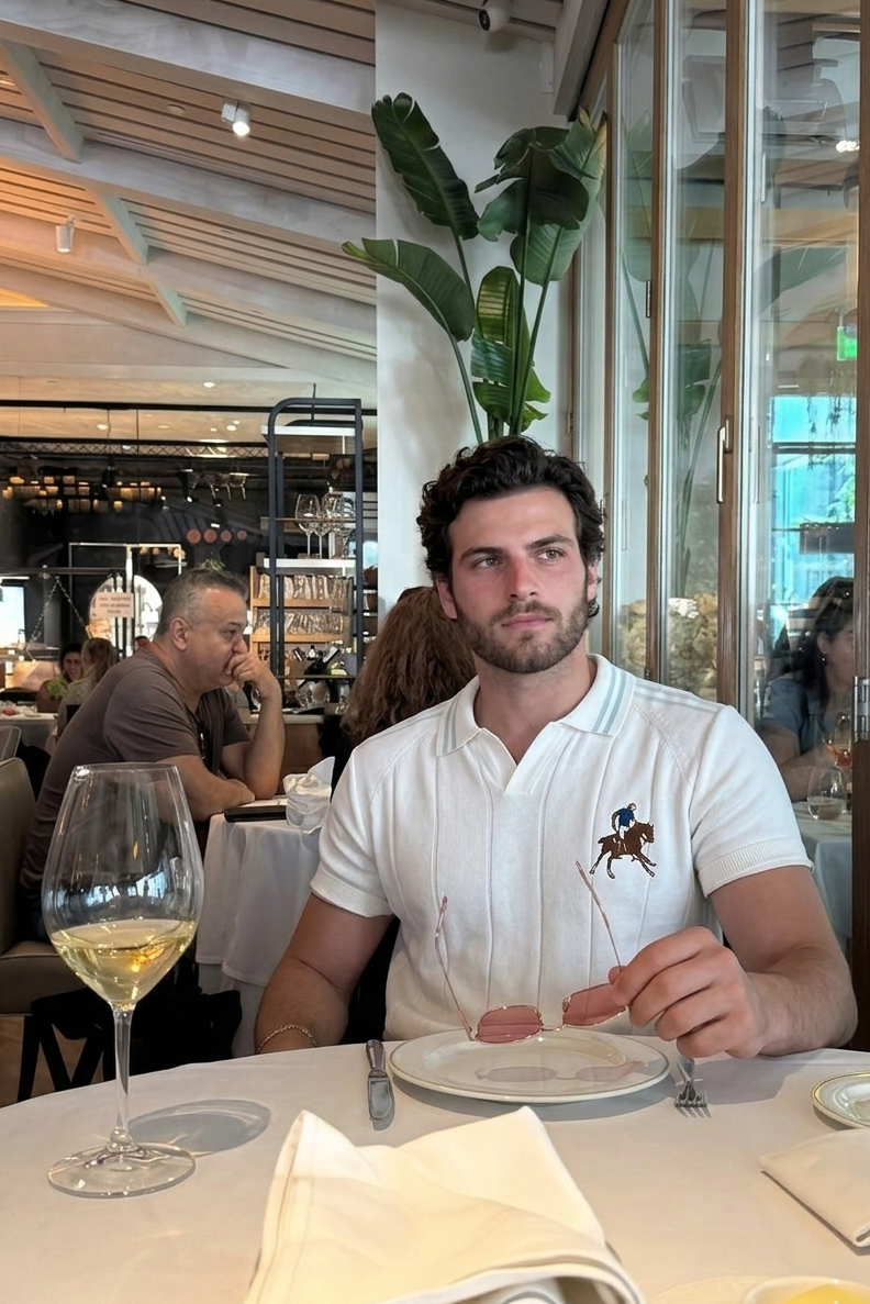 White Equestrian Rider Knit Polo T-shirt