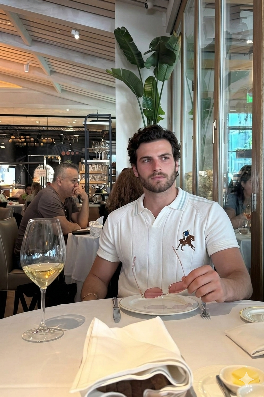 White Equestrian Rider Knit Polo T-shirt