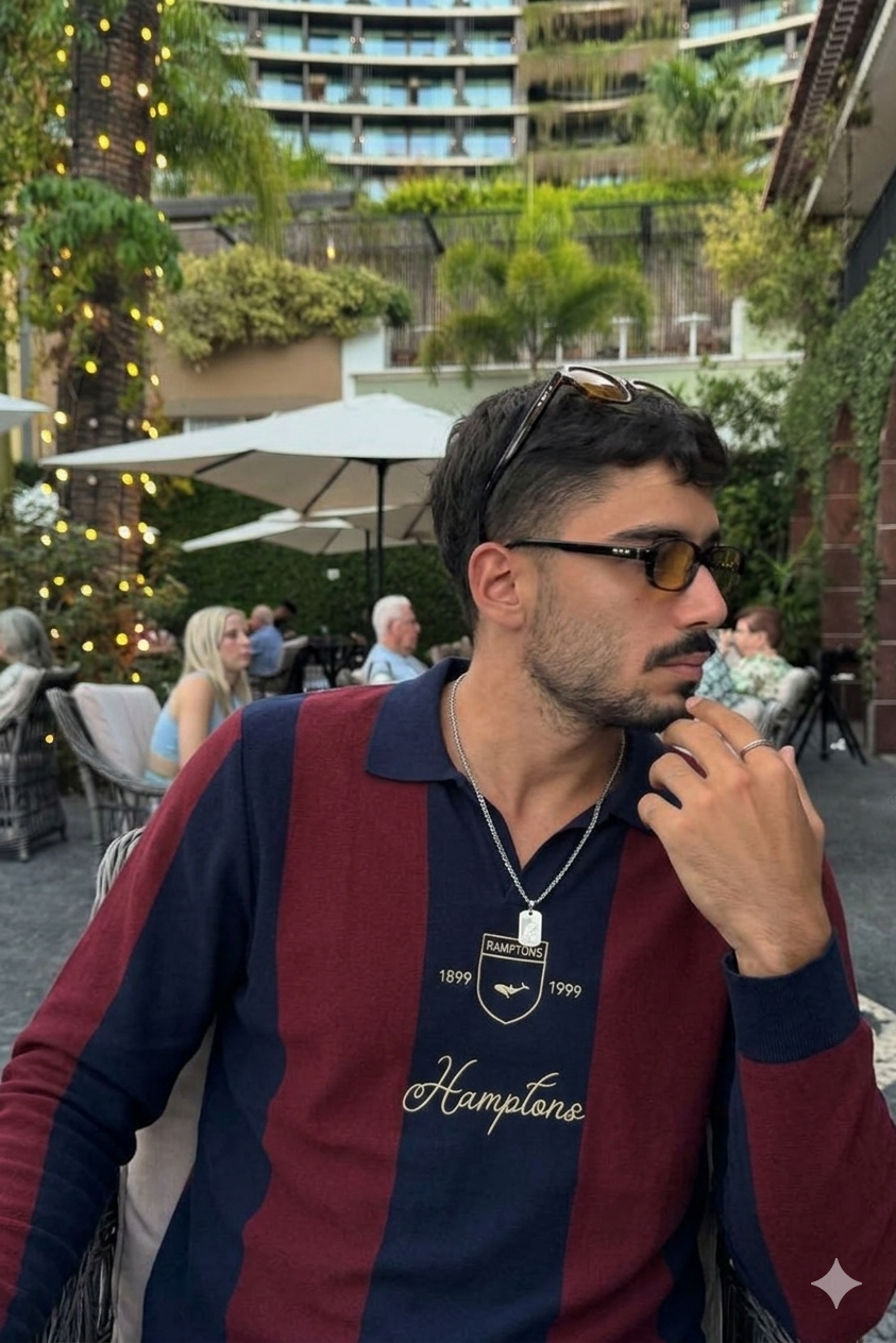 Harbor Crest Striped Knit Polo T-Shirt