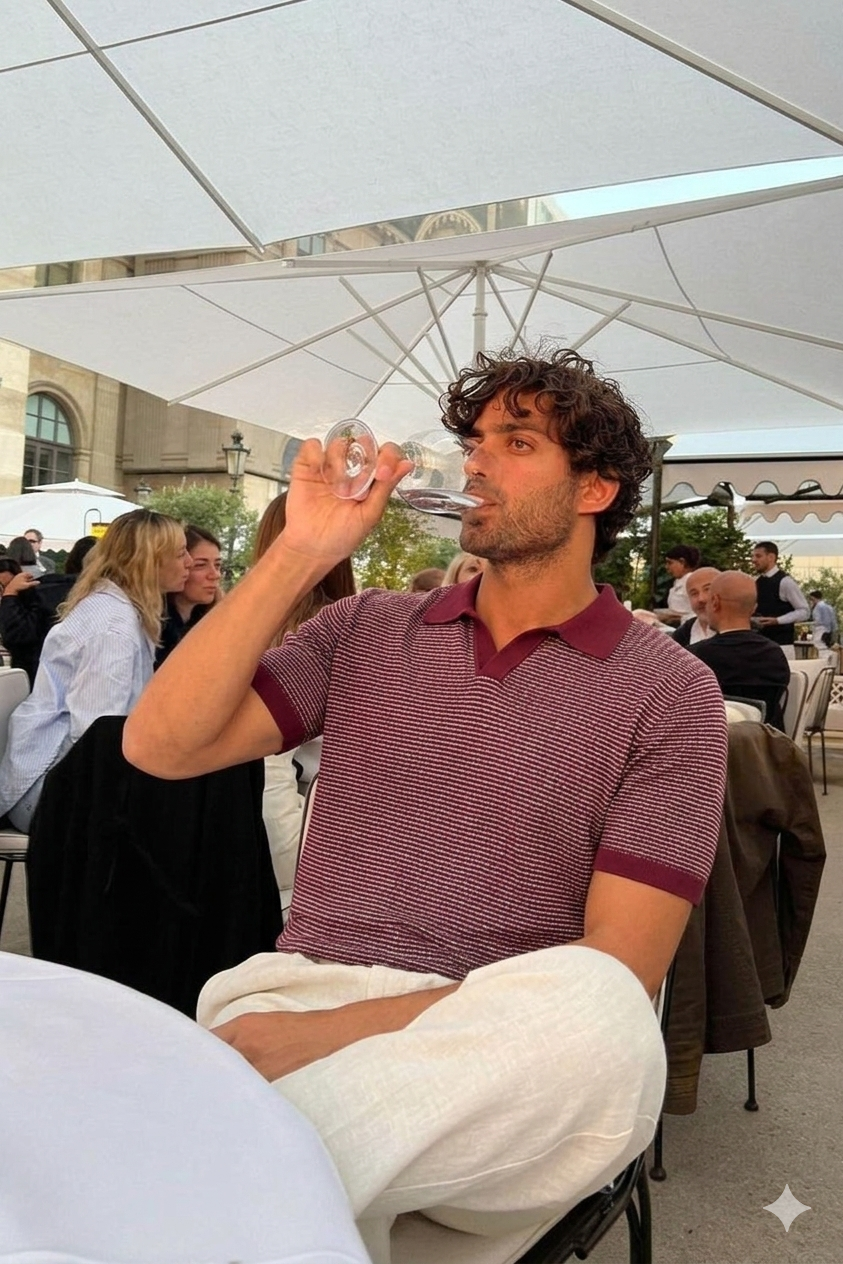 Burgundy Riviera Knit Slim Fit Maroon Polo T-Shirt