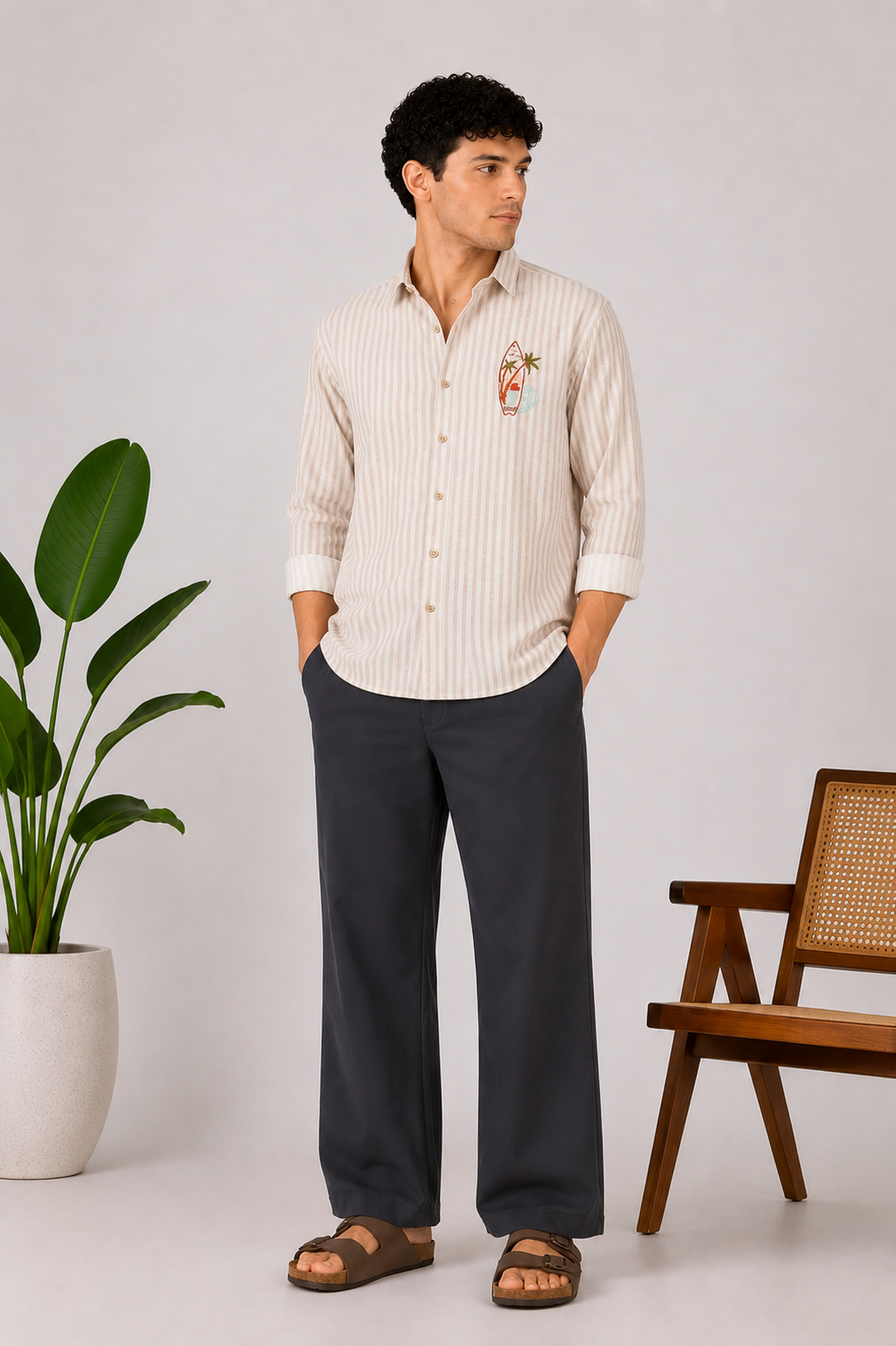 All Day Comfort Parallel Fit Grey Pants