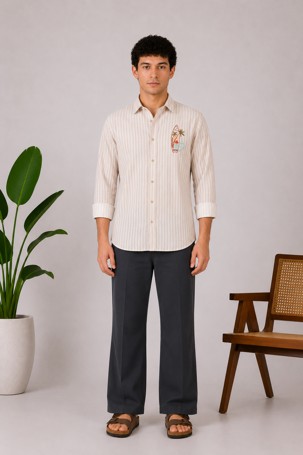 All Day Comfort Parallel Fit Grey Pants