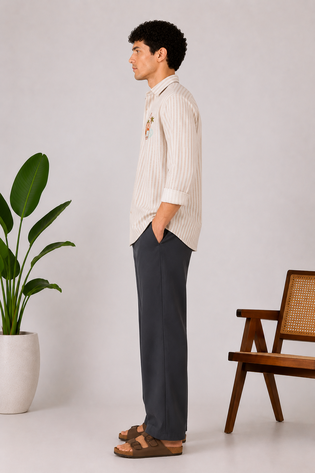 All Day Comfort Parallel Fit Grey Pants