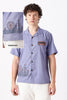 London Life Cotton Box Fit Beige Embroidered Shirt