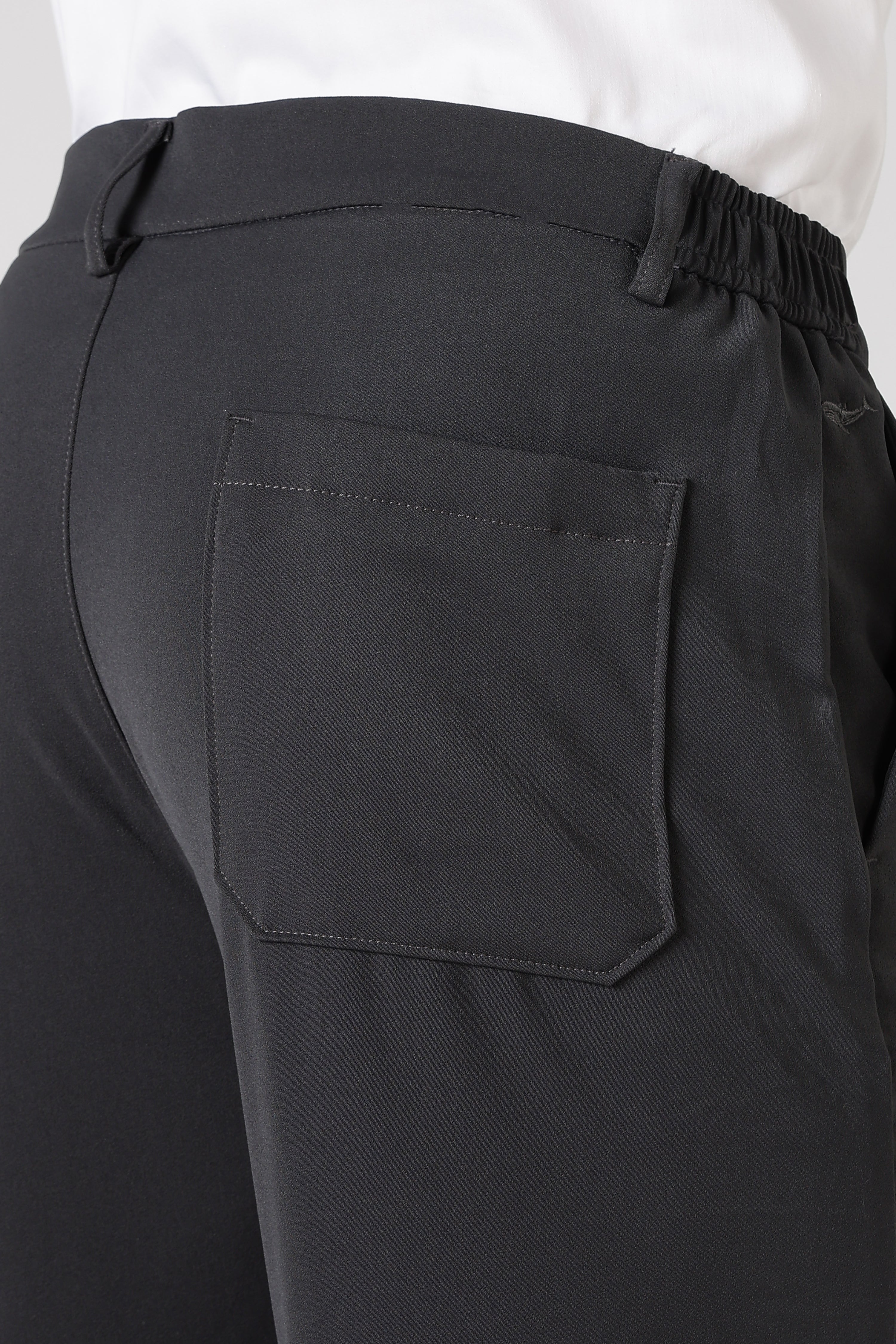 Classic Structured Parallel Fit Grey Pants