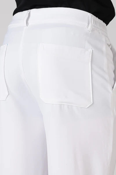 Classic Structured Parallel Fit White Pants
