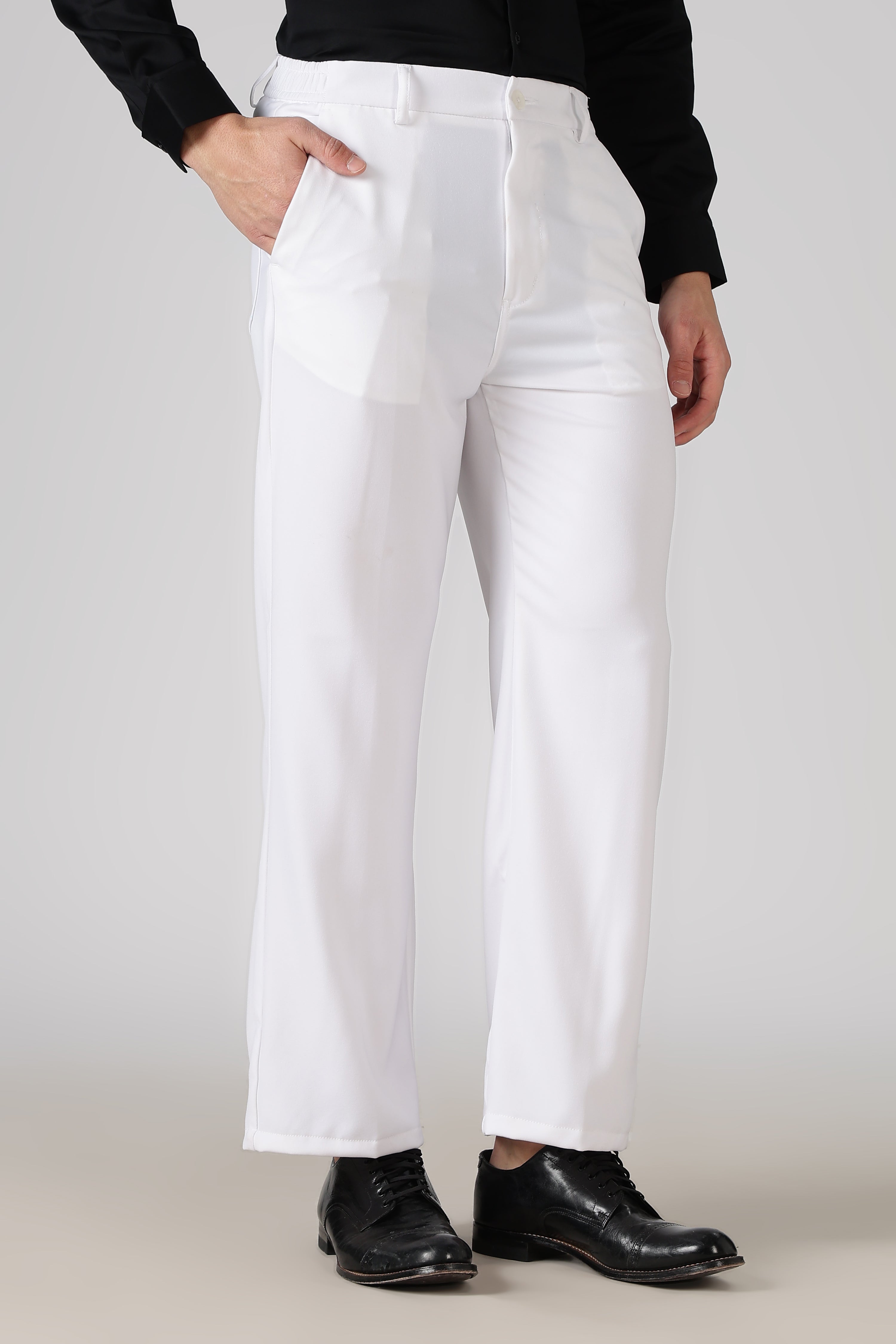 Classic Parallel Fit White Pant