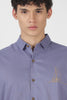 Drift Sail Cotton Regular Fit Purple Embroidered Shirt