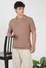 Desert Dune Knit Slim Fit Brown Polo T-Shirt