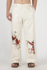 Frontier Spirit Linen Blend Relaxed Fit Beige Printed Pant