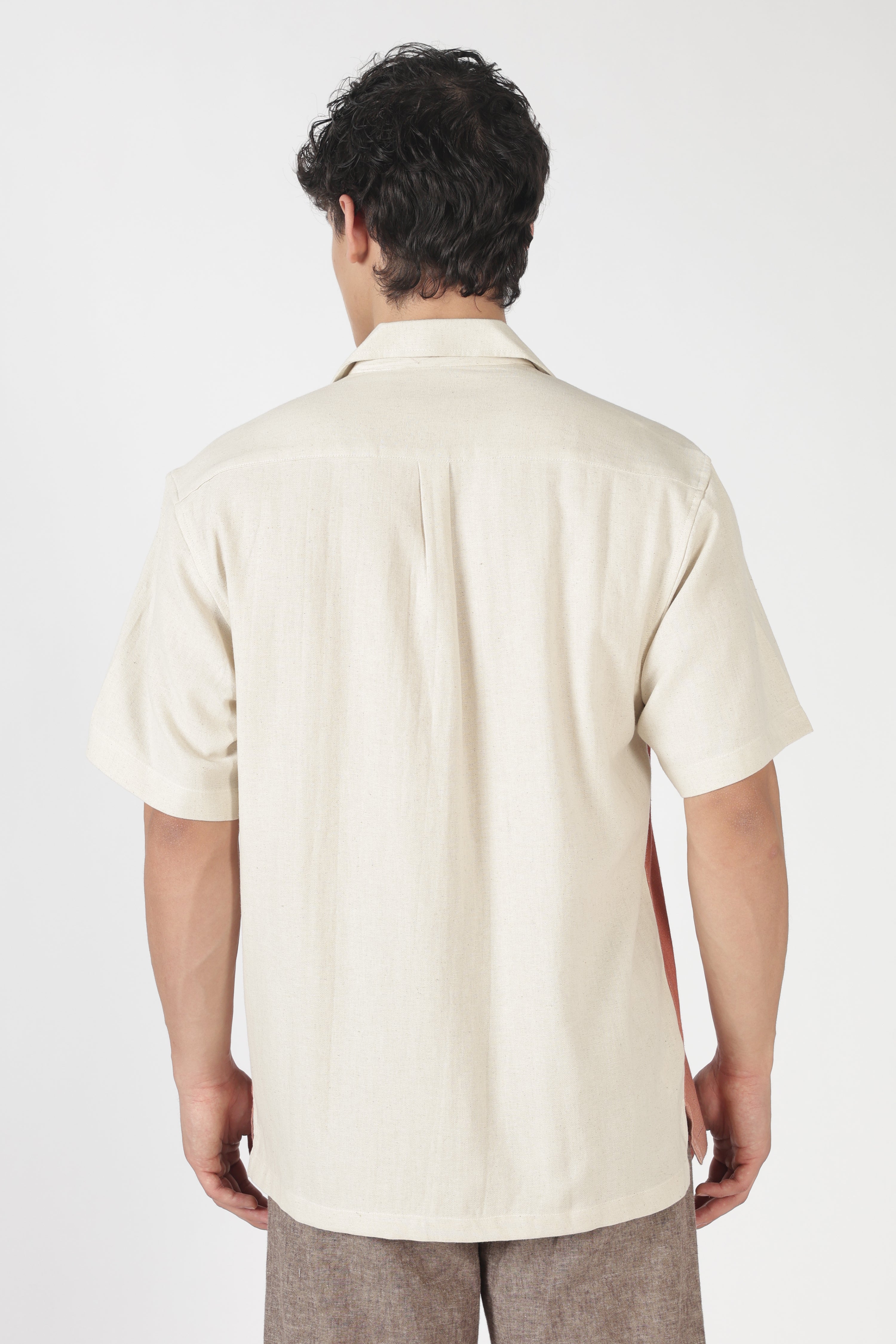 Desert Caravan Cotton Box Fit Beige Printed Shirt