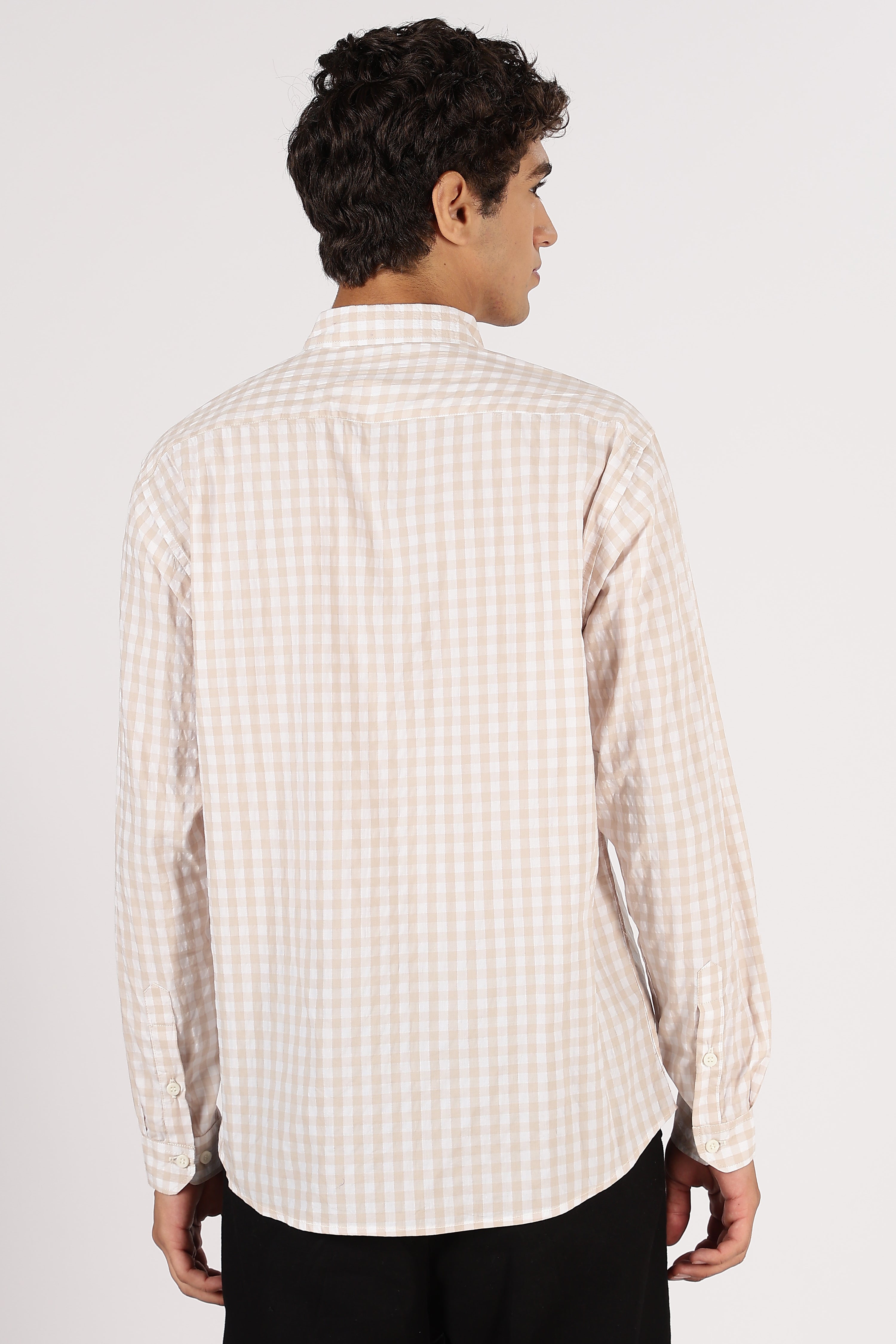 Beagle Puppy Cotton Regular Brown Embroidered Shirt
