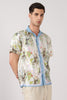 Hamptons Tigers Satin Box Fit Cream Printed Shirt