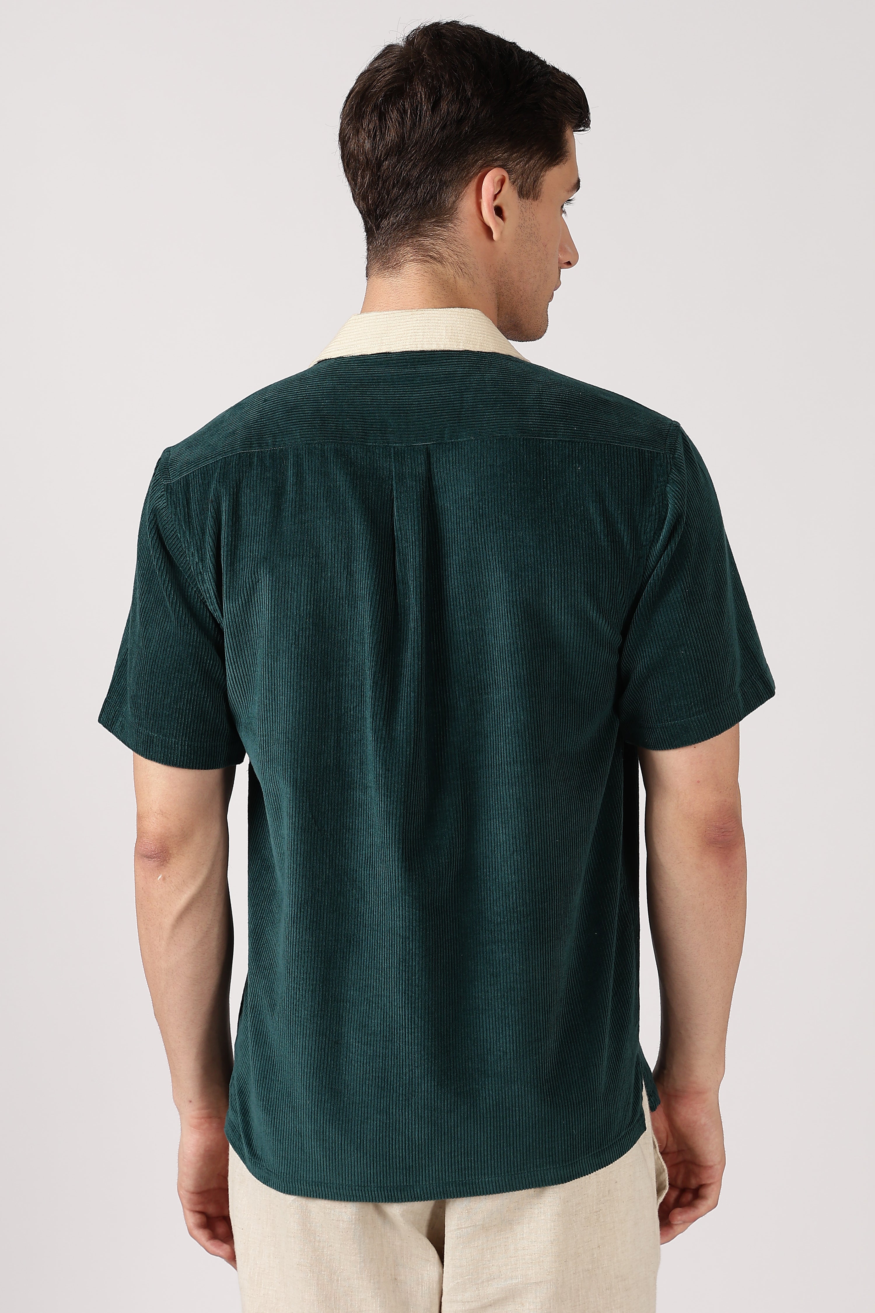 Fairway Flag Cotton Corduroy Box Fit Mint Green Embroidered Shirt