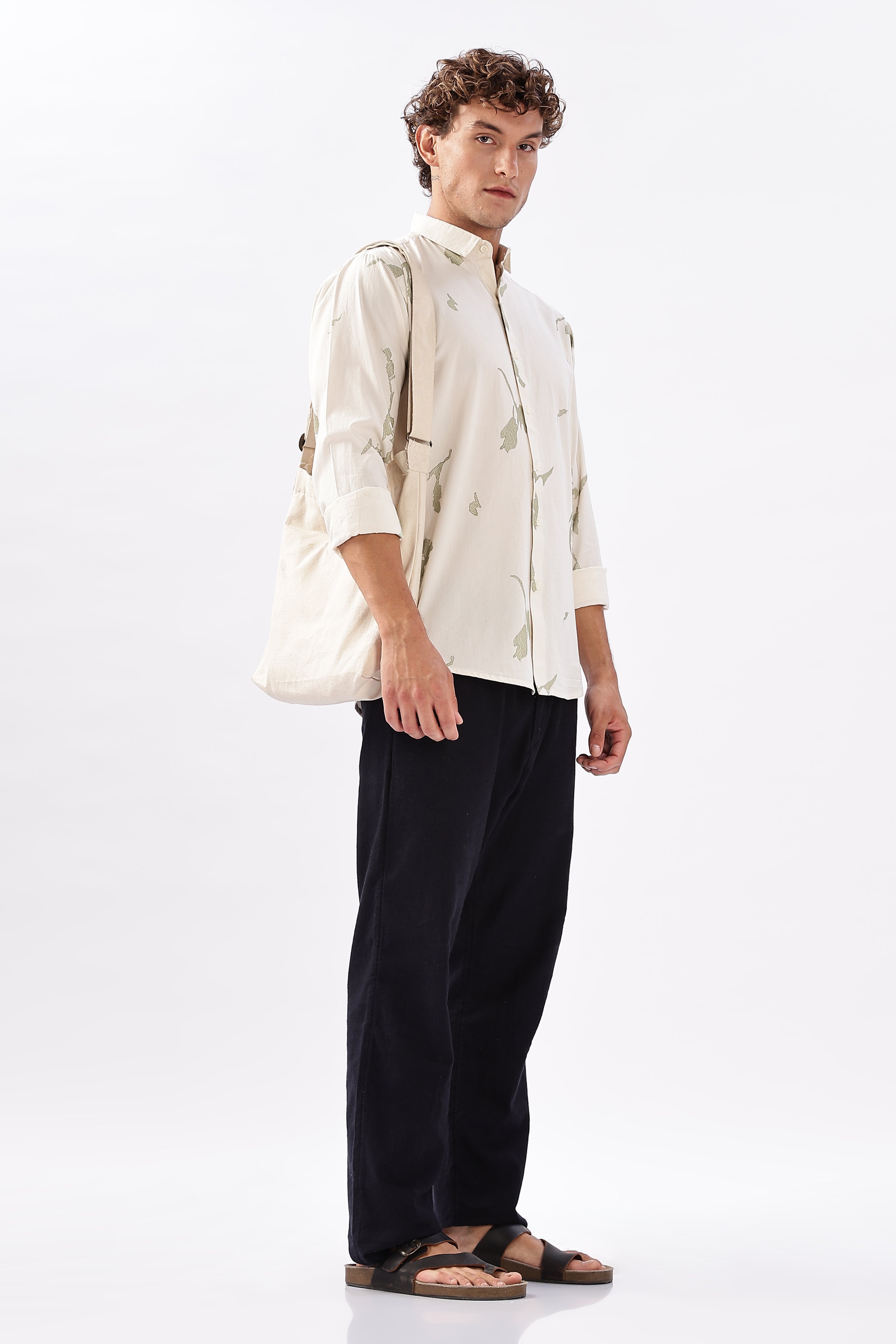 "Whispers in Sage" Embroidered Shirt