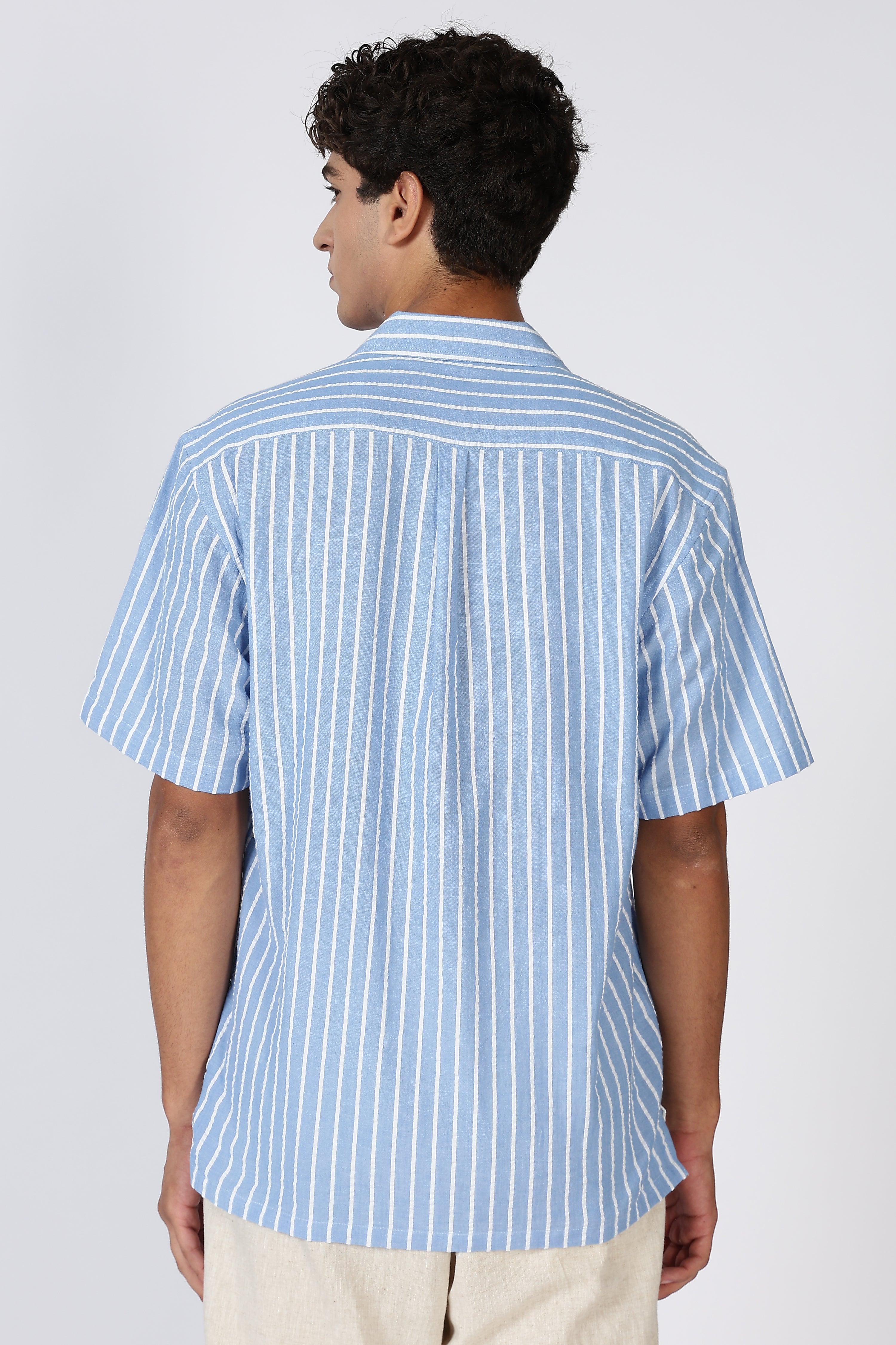 Polo Race Cotton Box Fit Sky blue Embroidered Shirt