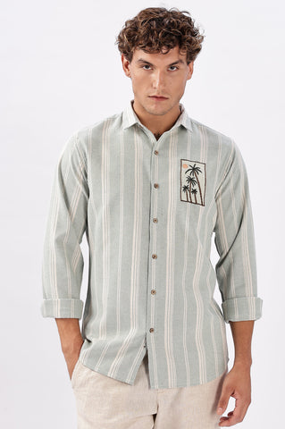 Coconut Conversations 100% Cotton Embroidered Shirt
