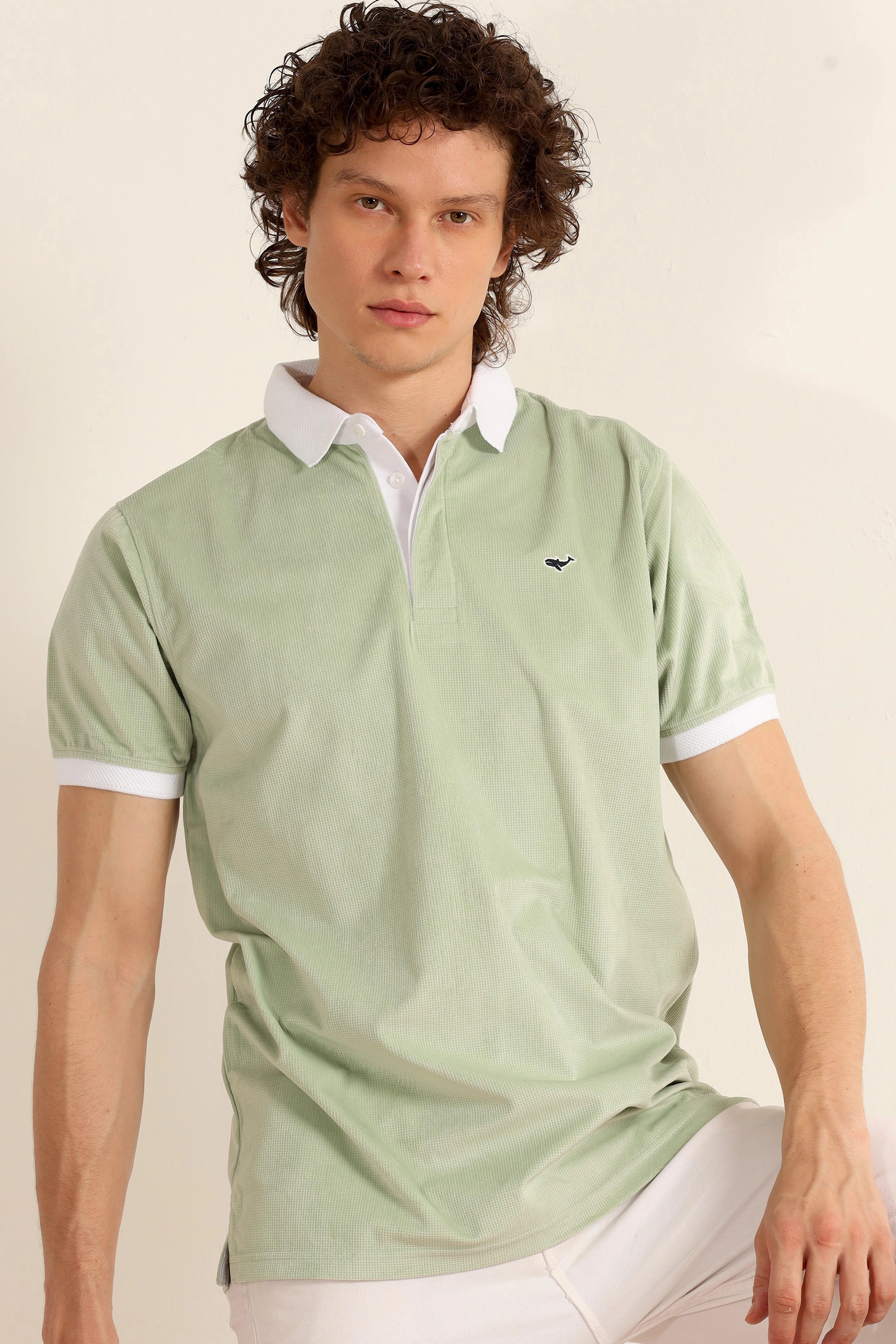 Vancouver Green Contrast Collar Polo Tshirt