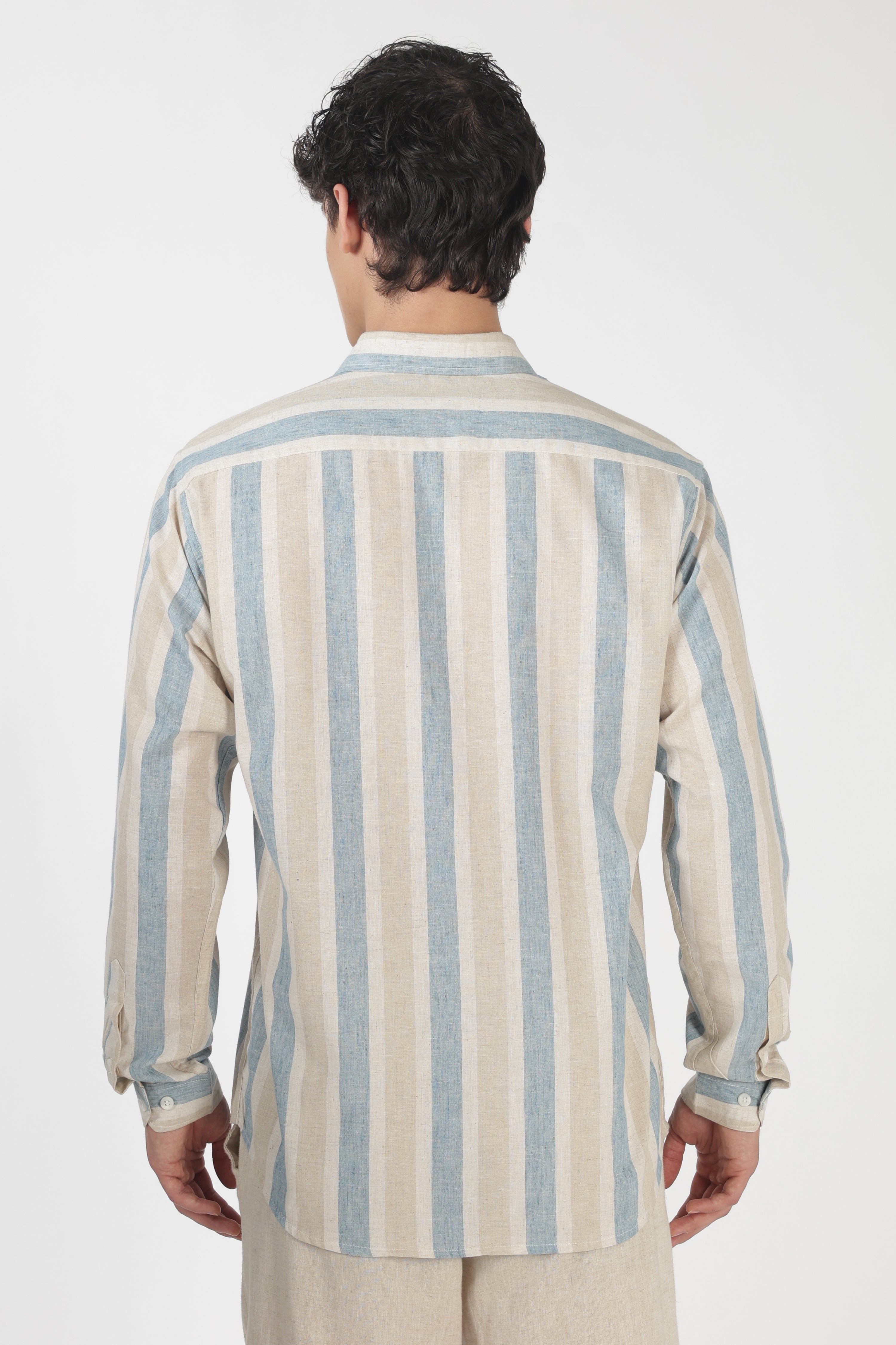 Lemon Cooler Cotton Regular Fit Sky Blue Embroidered Shirt