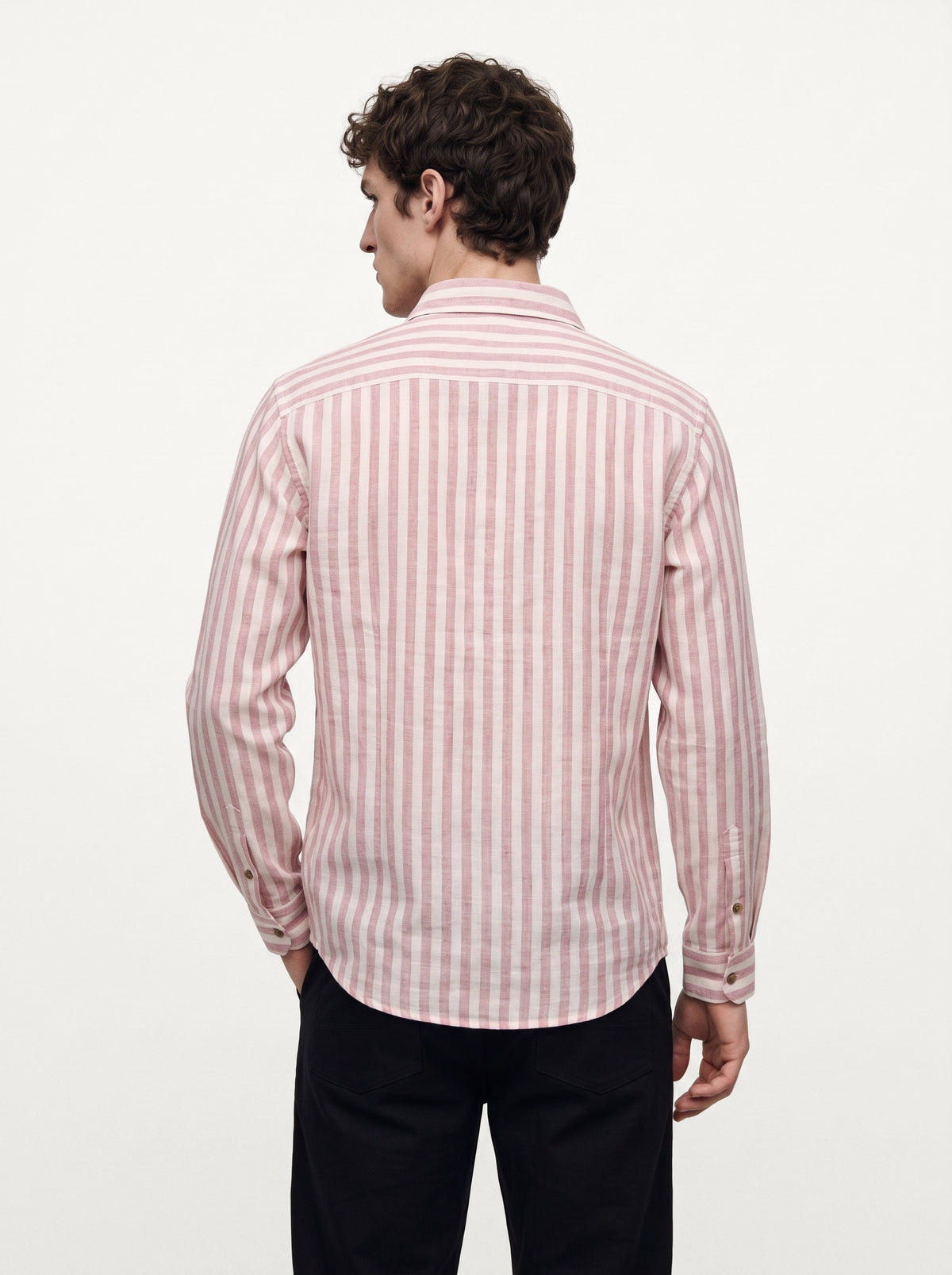 Coastal Reverie Cotton Regular Fit Pink Striped Shirt