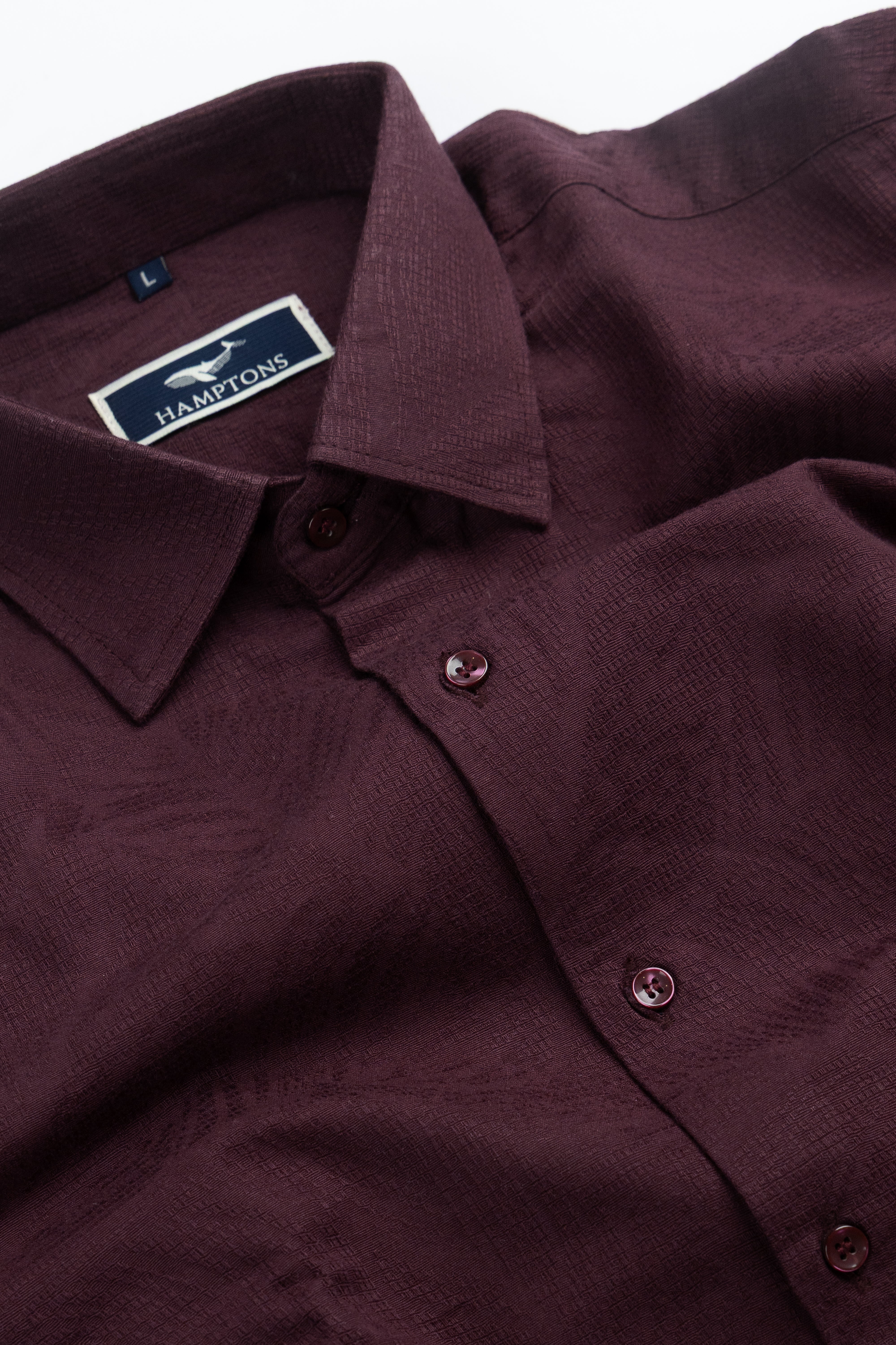 Verdant Jacquard Self Printed - Wide Collar Shirt