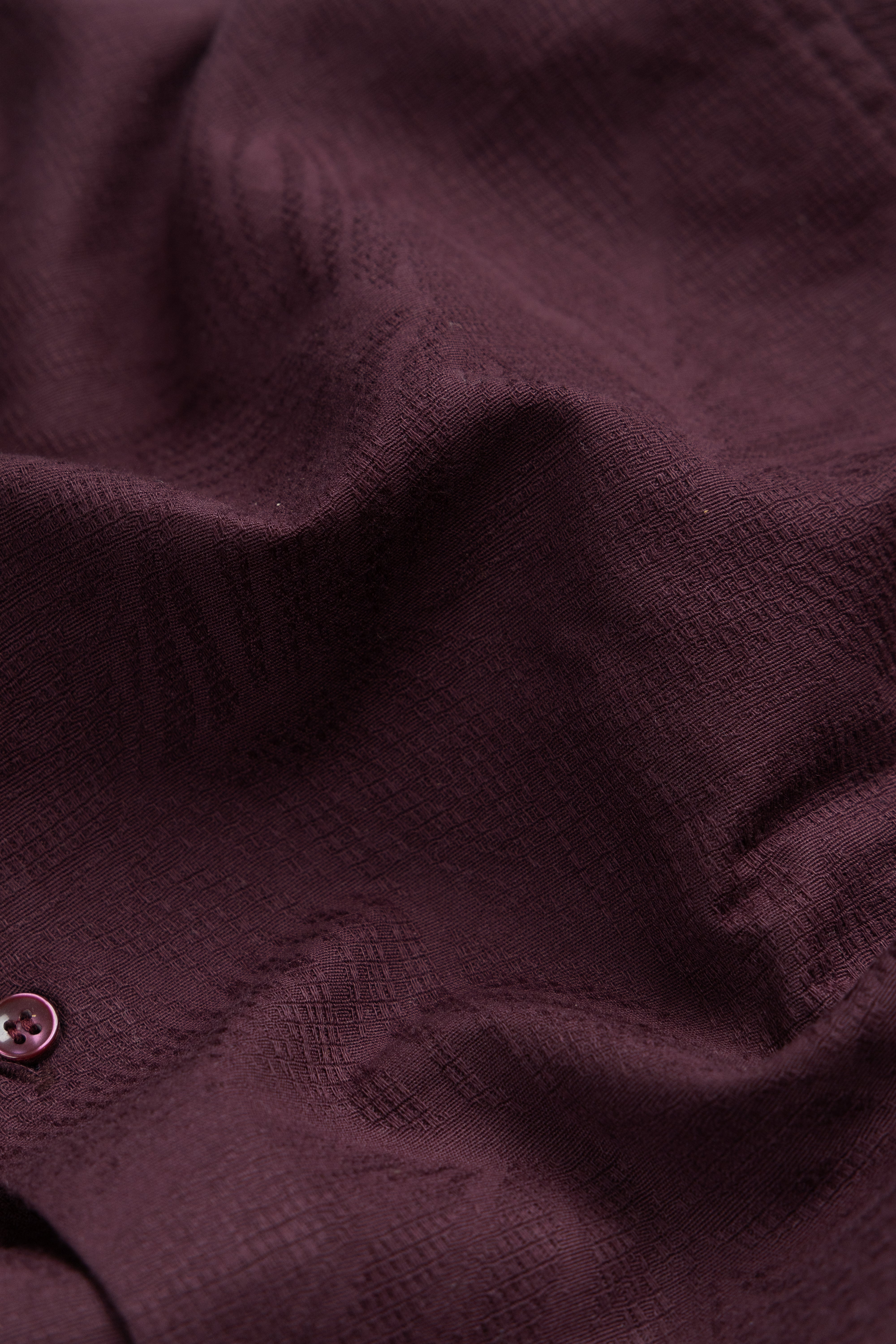 Verdant Jacquard Self Printed - Wide Collar Shirt