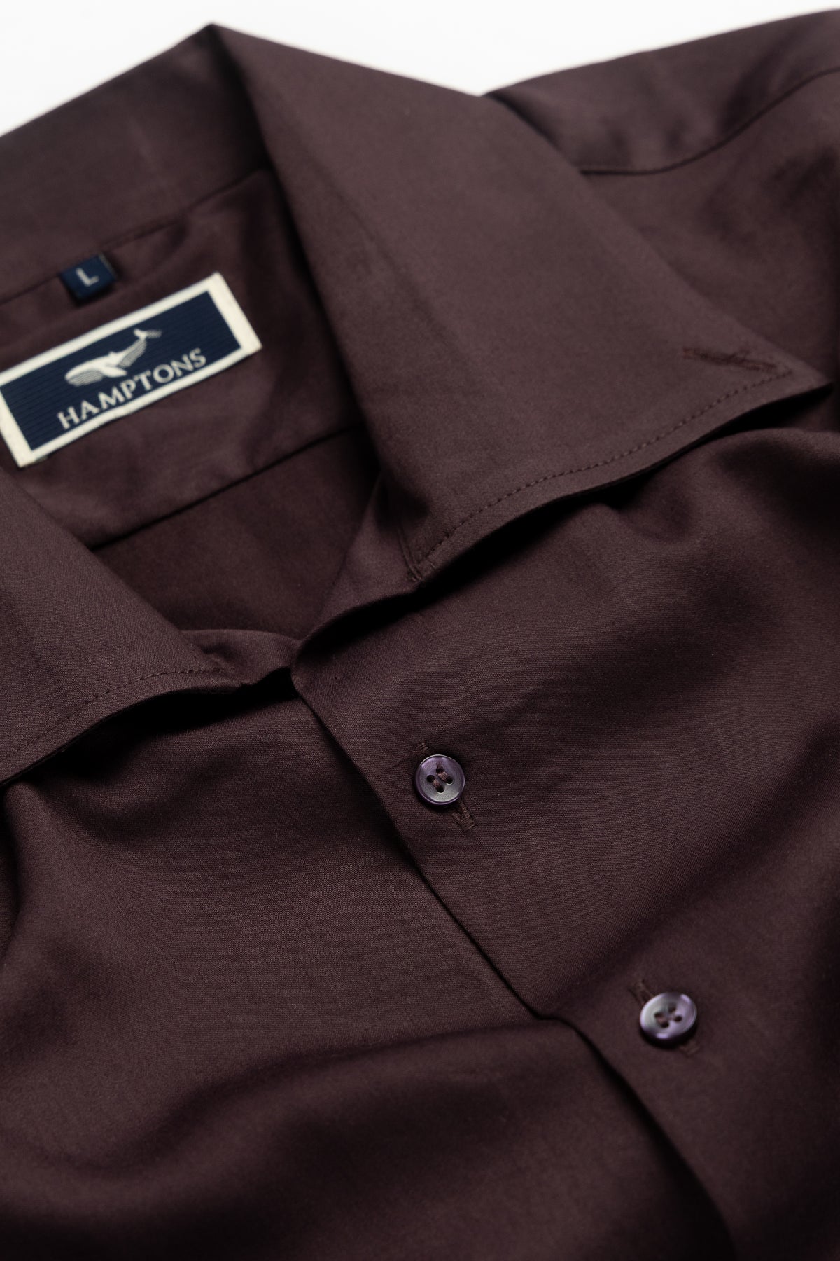 Wine toned Cotton- Button Down Wide Collar Shirt