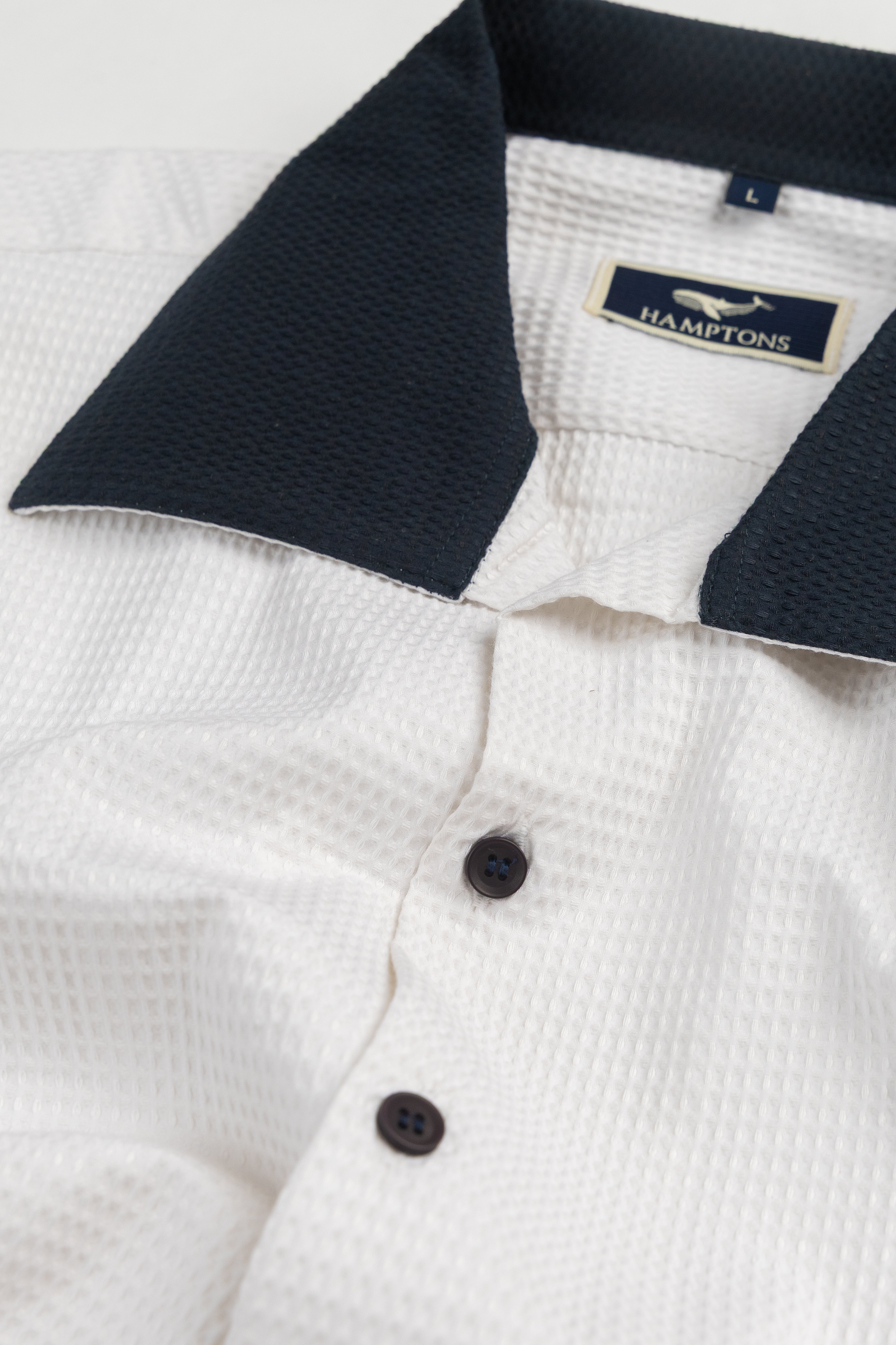 Monaco Waffle Knit- Wide Collar Shirt