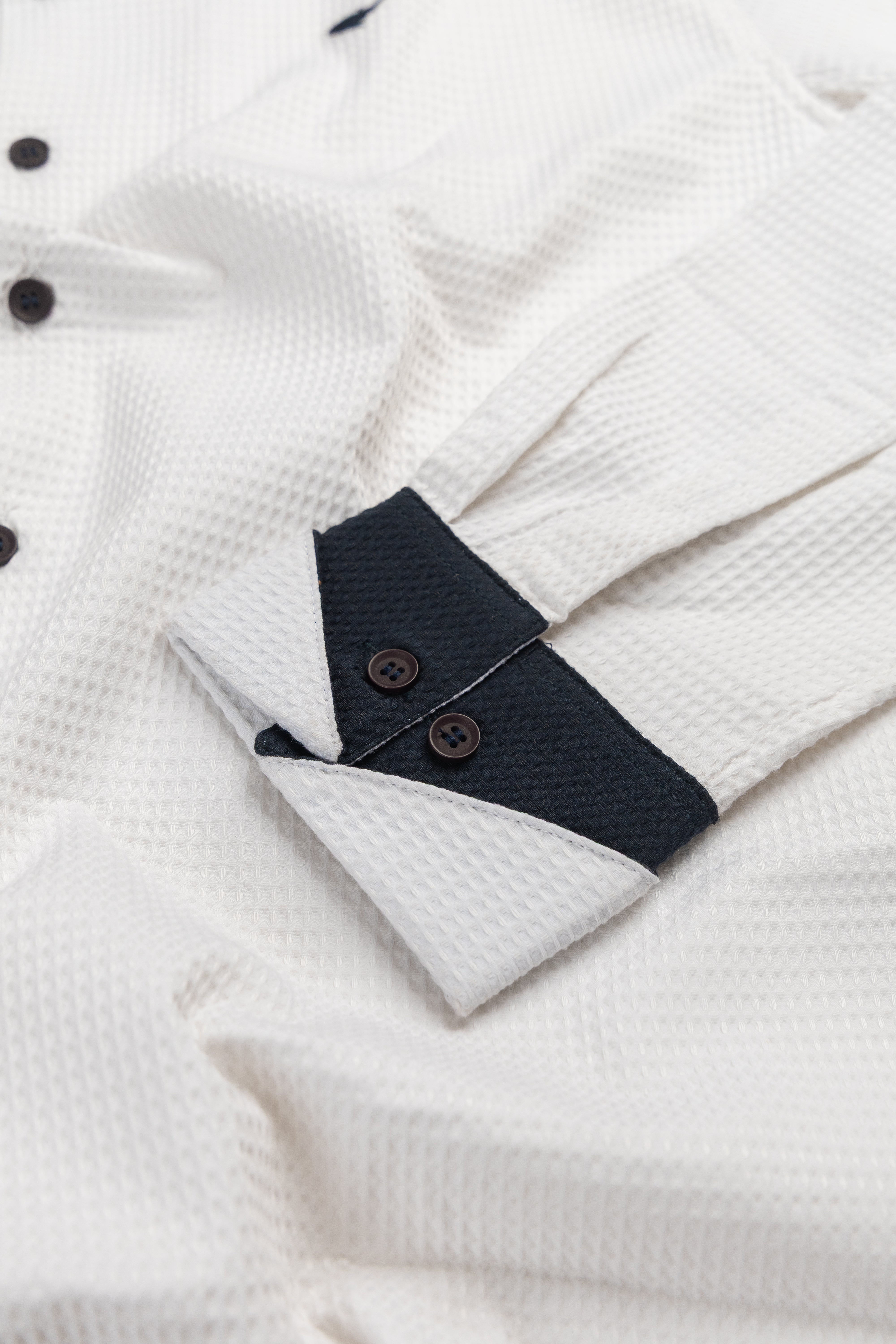 Monaco Waffle Knit- Wide Collar Shirt