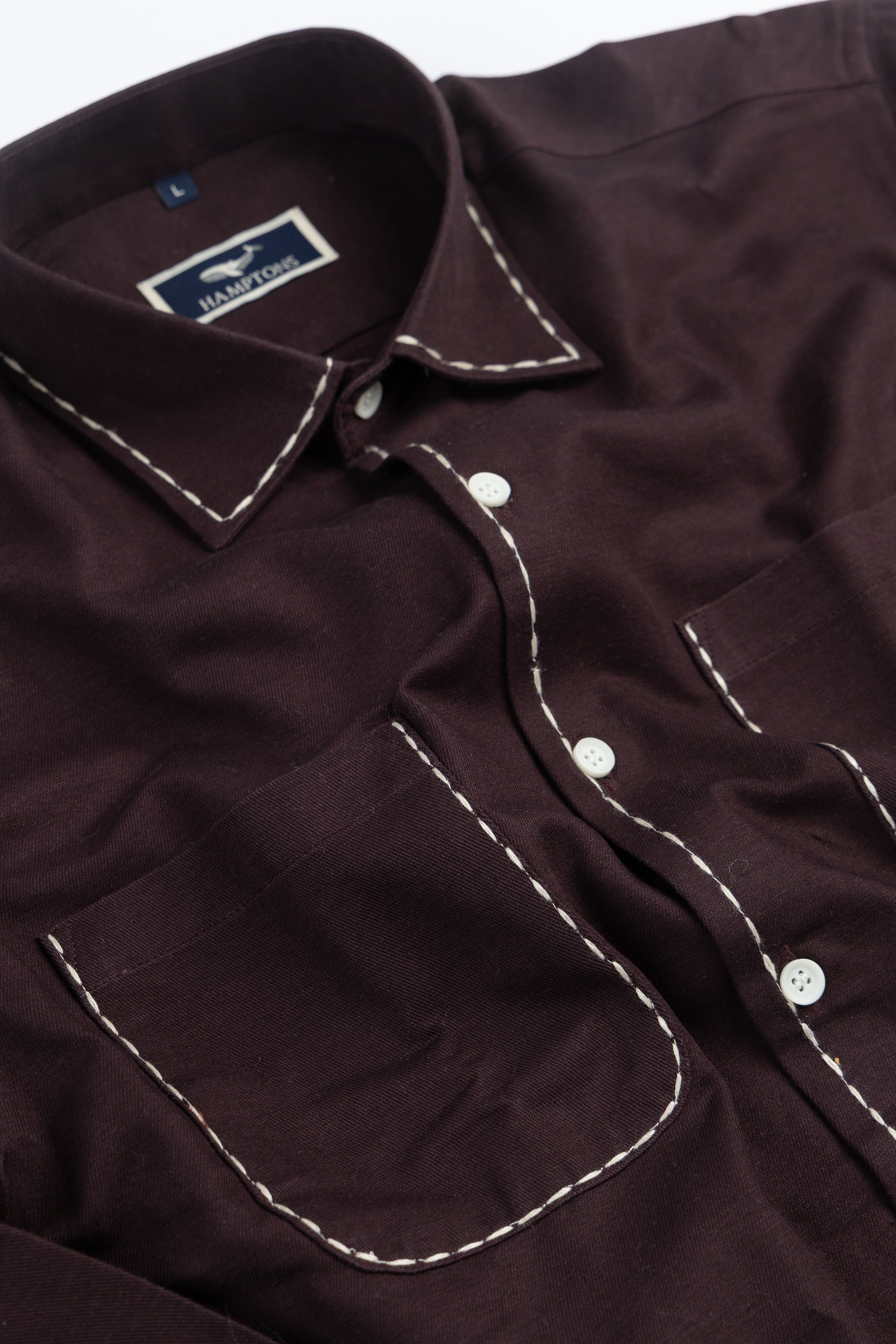 Plum Maroon – Chawal Takka with Bouble Pocket Shirt
