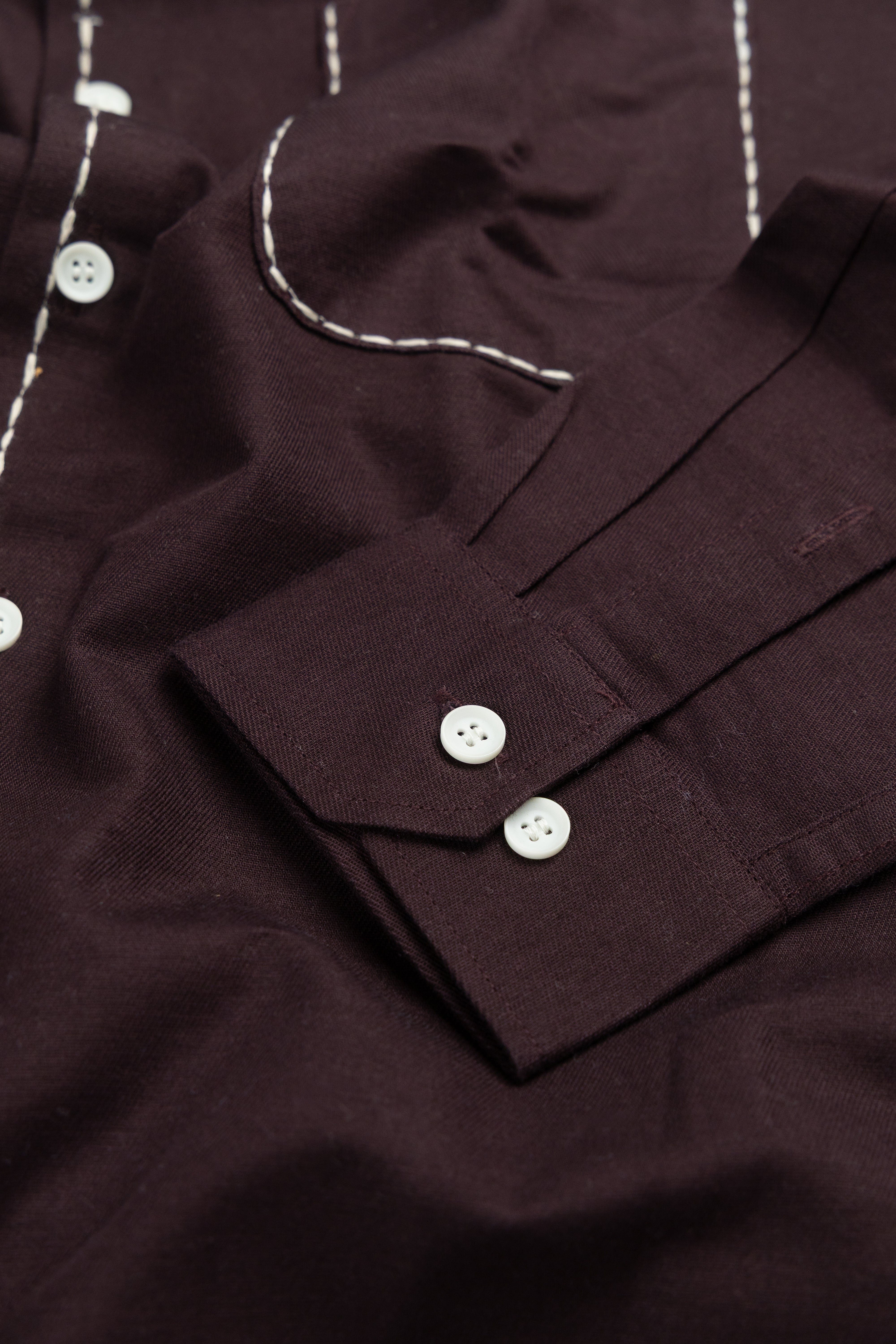 Plum Maroon – Chawal Takka with Bouble Pocket Shirt