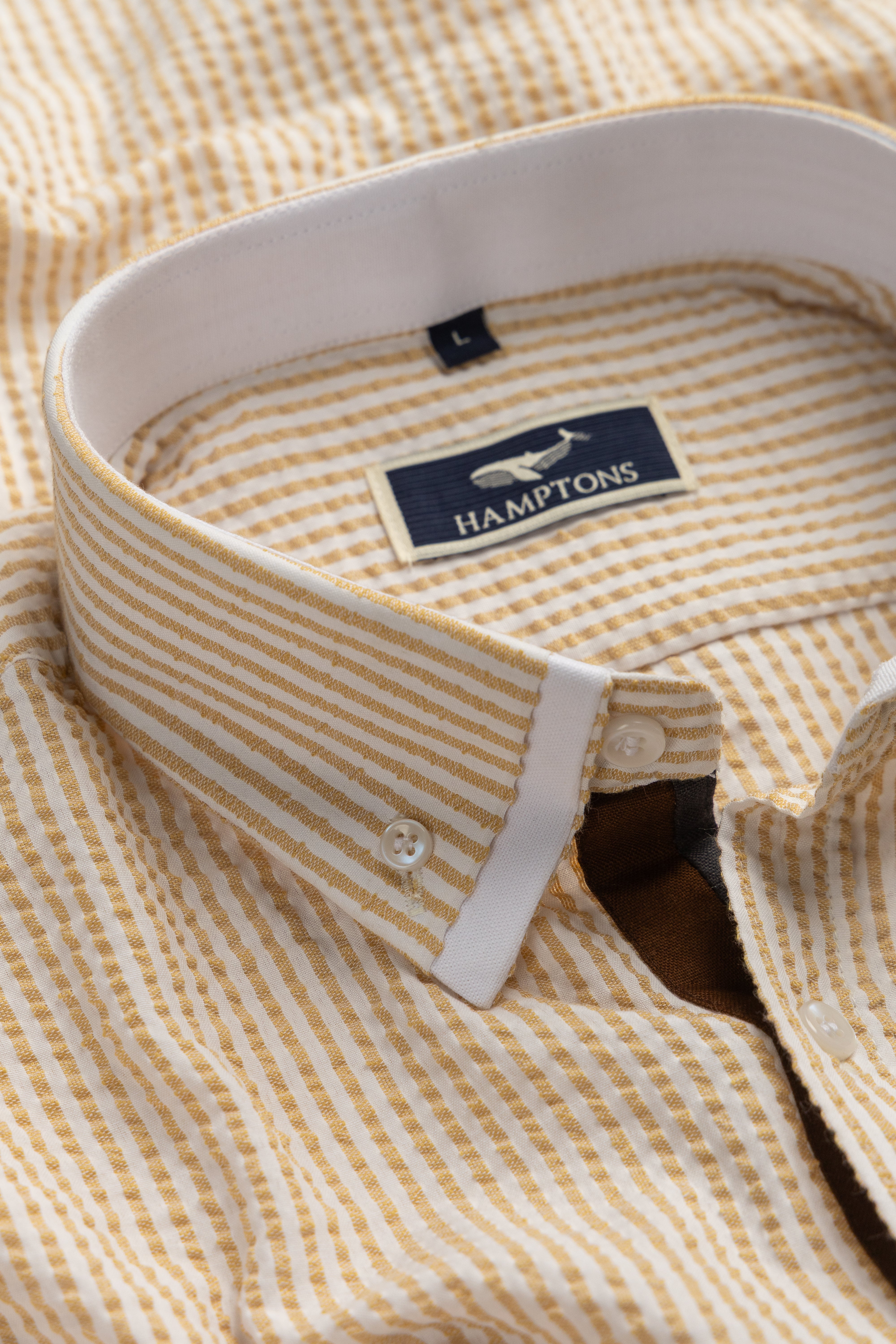 Resort Pinstripe Seersucker- Double Collar Style Shirt