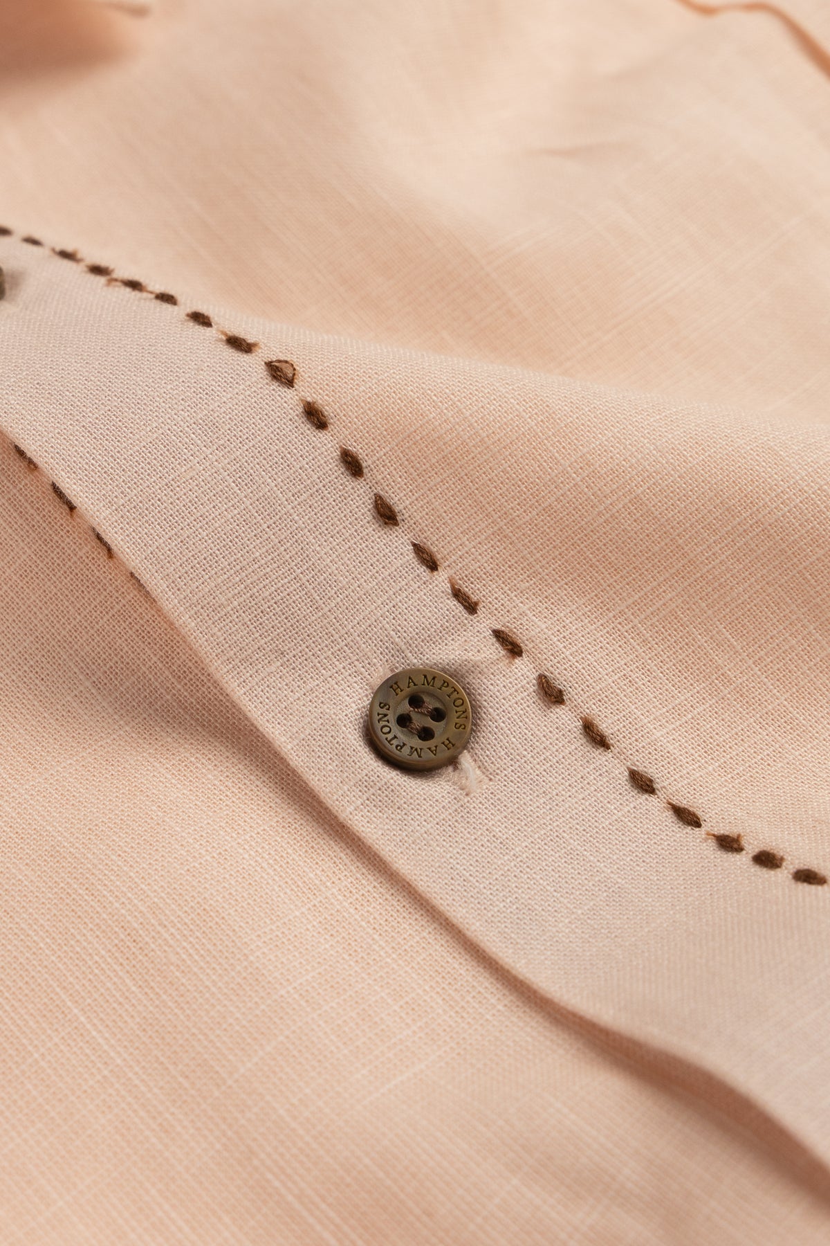 Pintuck Panels Peach - Contrast Buttons And Chawal Takka Stitch Shirt