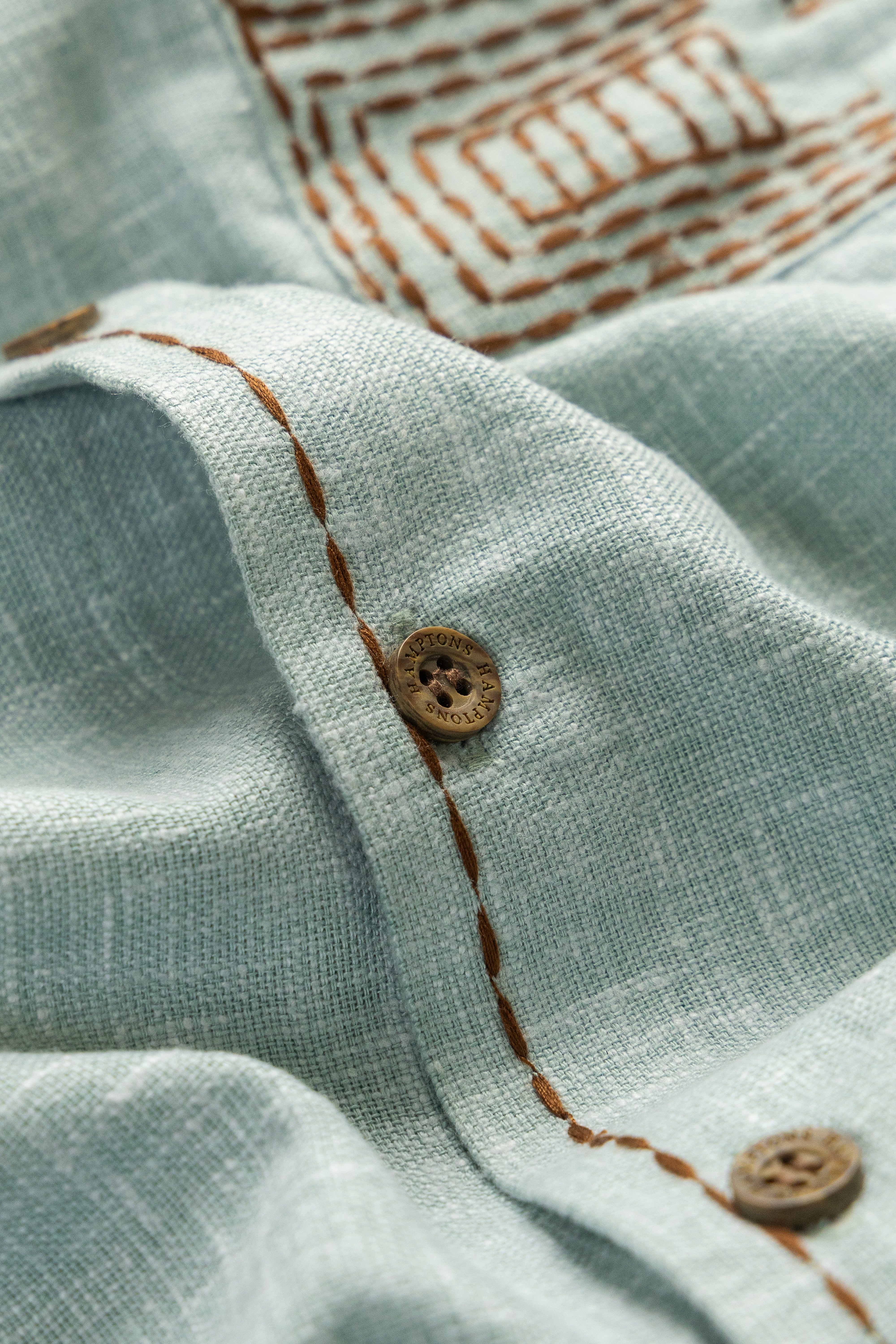 Chawal Takka Stitch- Wide Collar Bespoke Sea Green Shirt