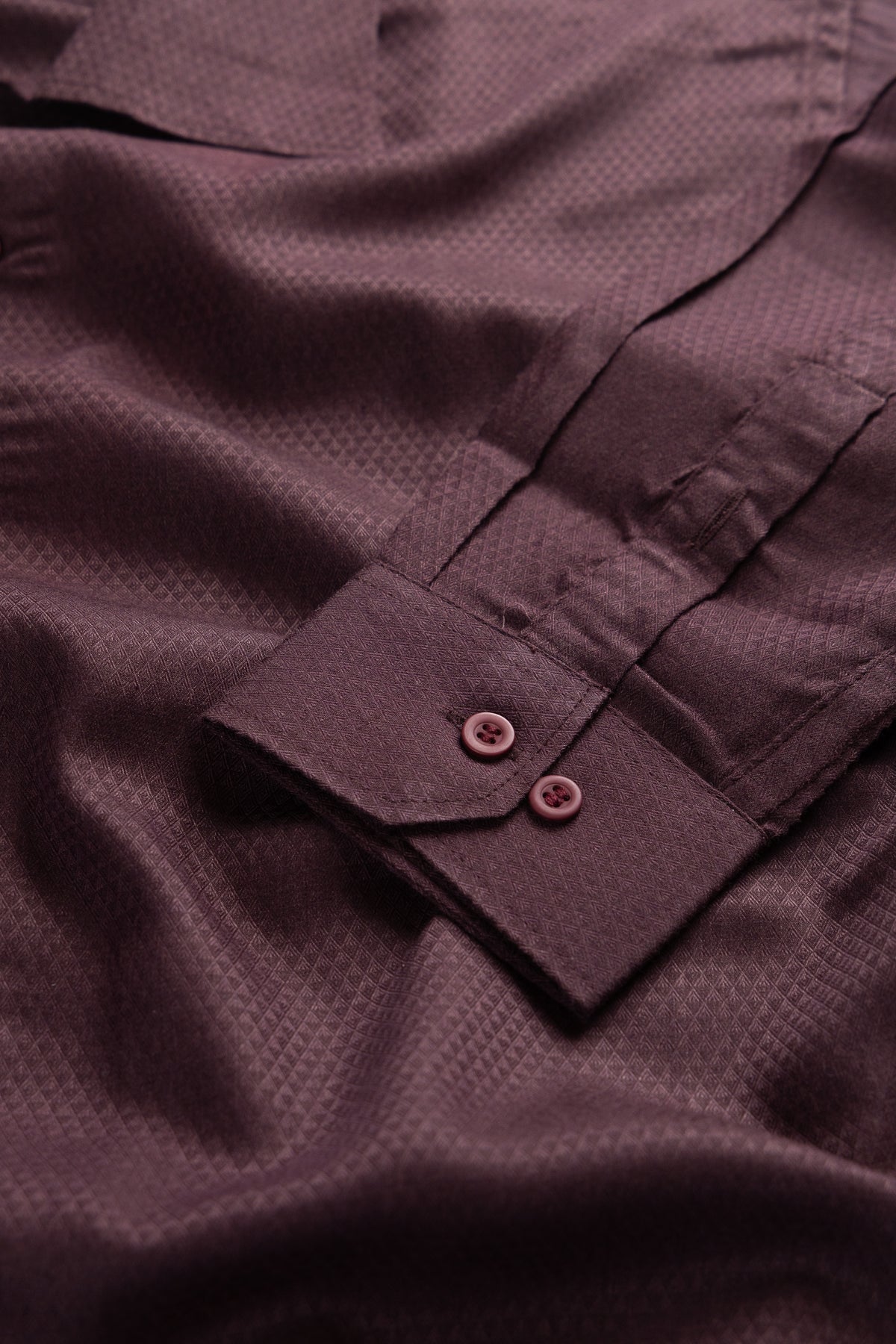 Plum Micro Jacquard 100% Cotton Cooper Collar Shirt