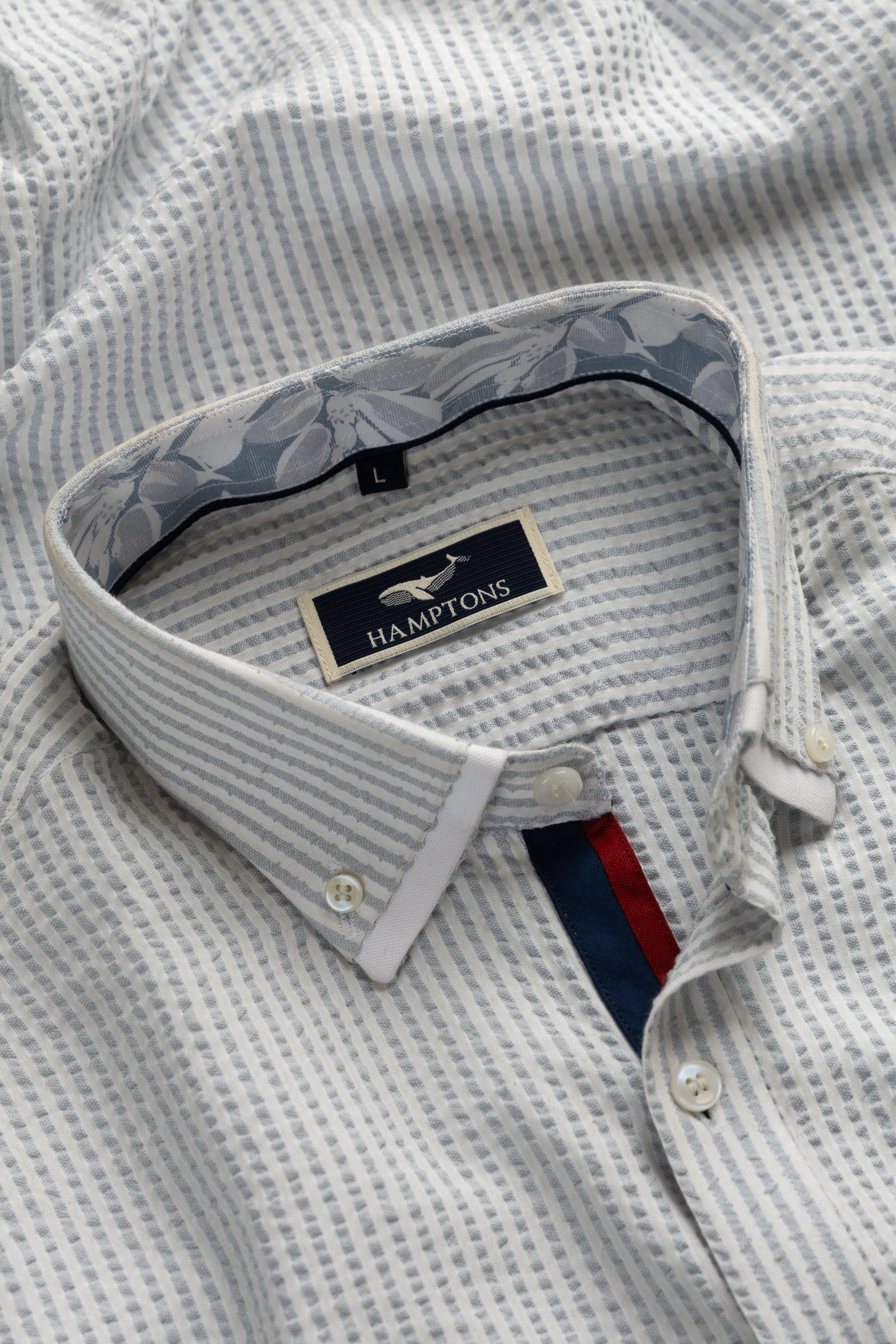 Harbour Seersucker Stripe- Printed Button Placket Shirt
