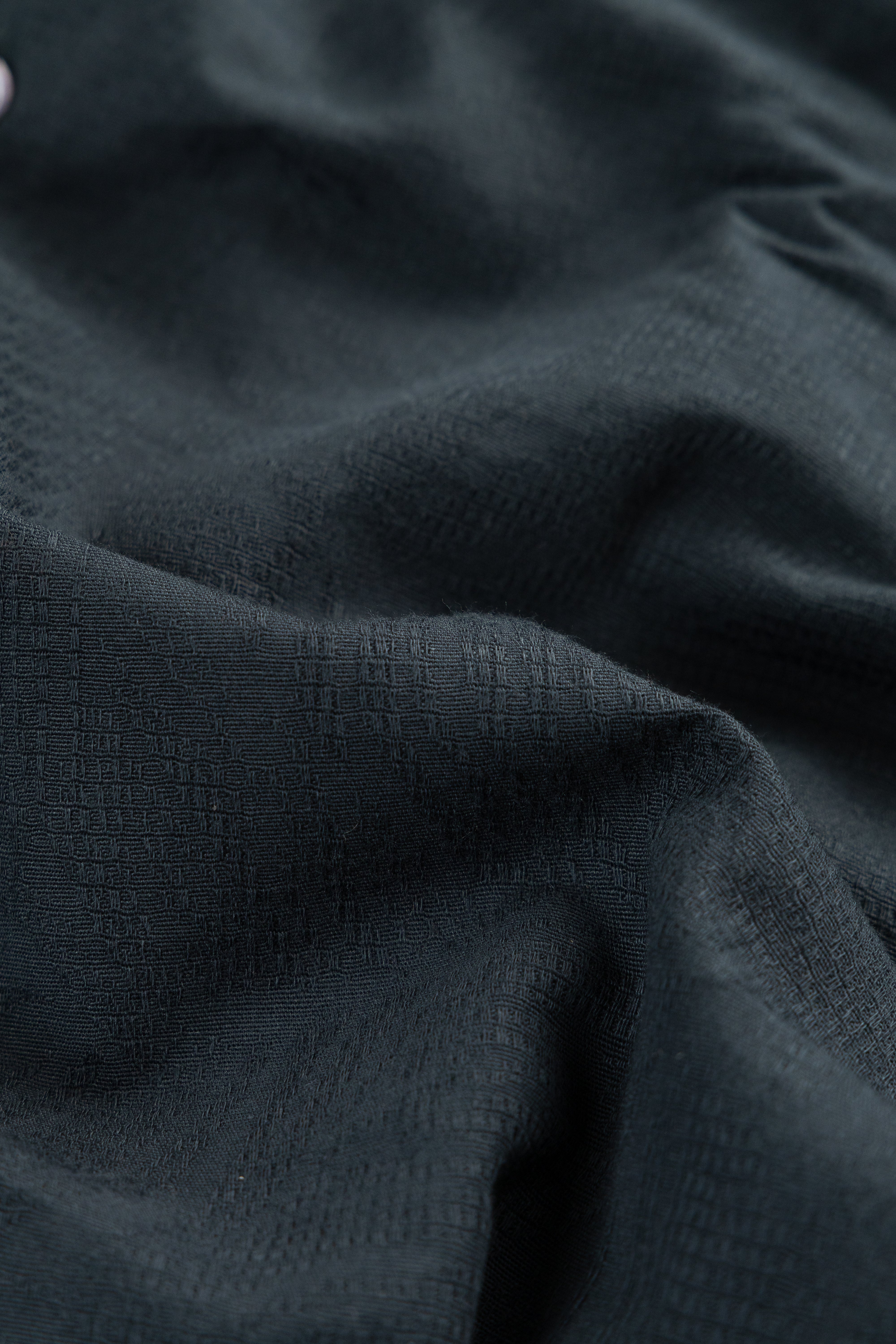 Verdant Jacquard Self Printed - Wide Collar Shirt