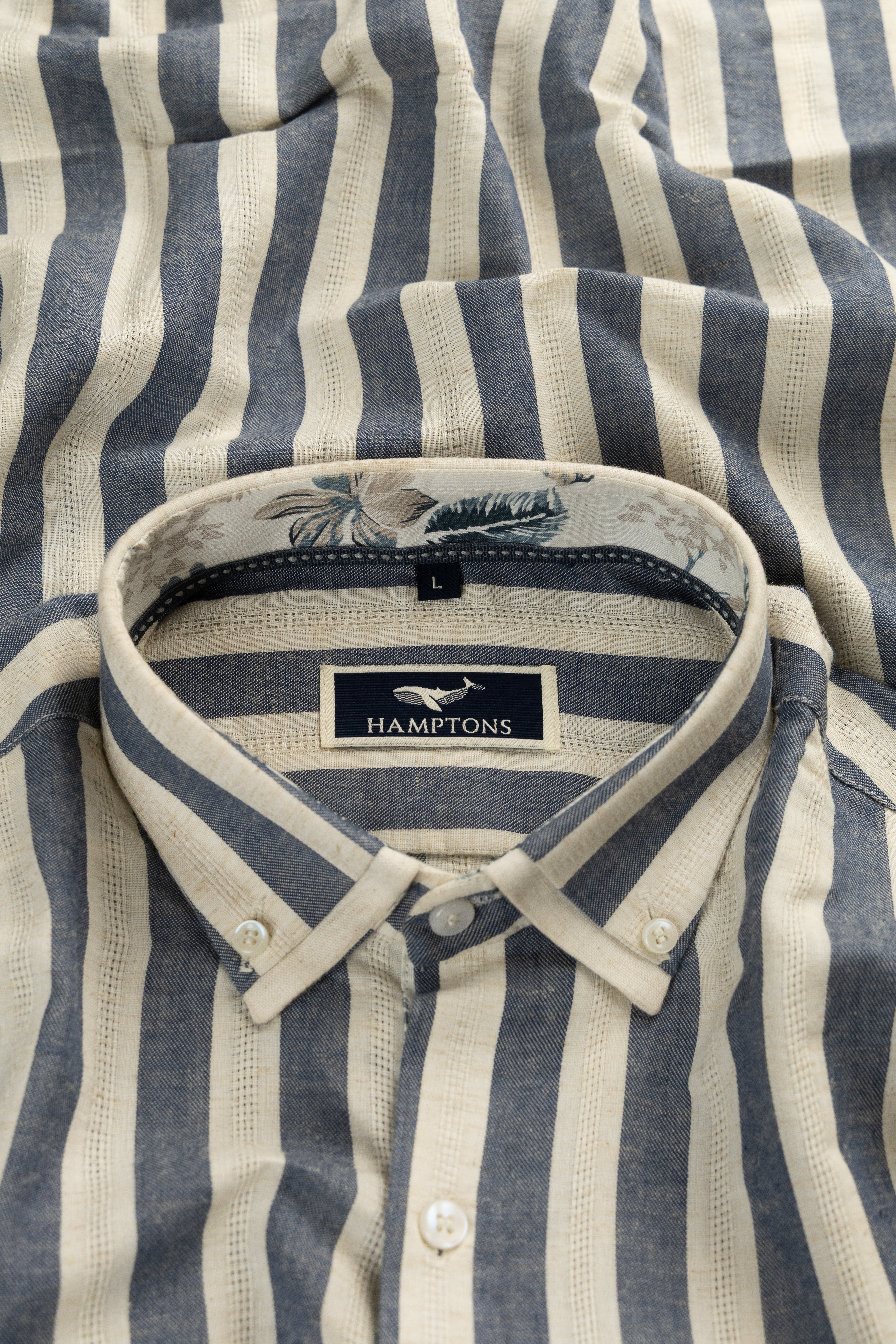Riviera Stripe Oxford- Printed Button Placket  Shirt