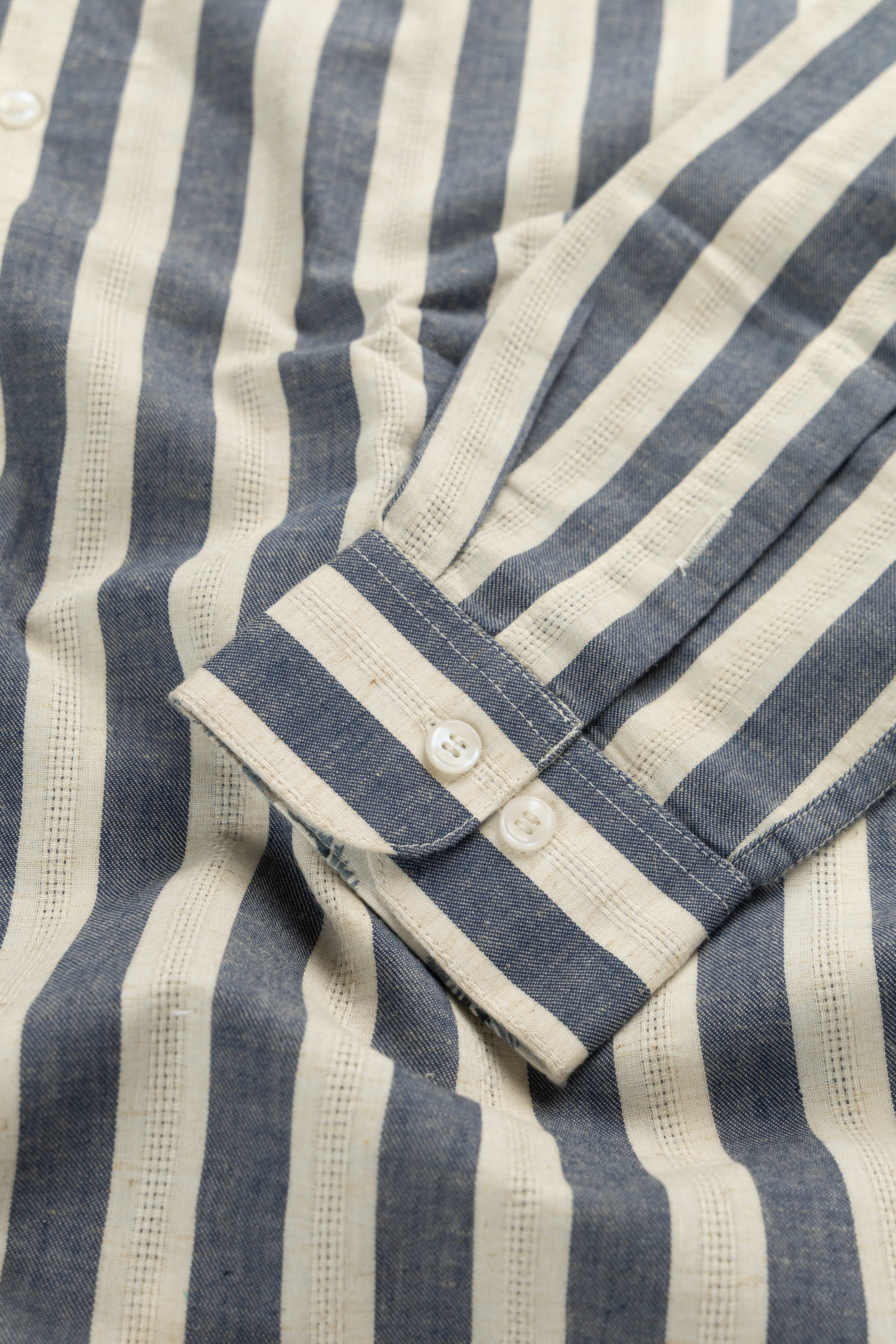 Riviera Stripe Oxford- Printed Button Placket  Shirt