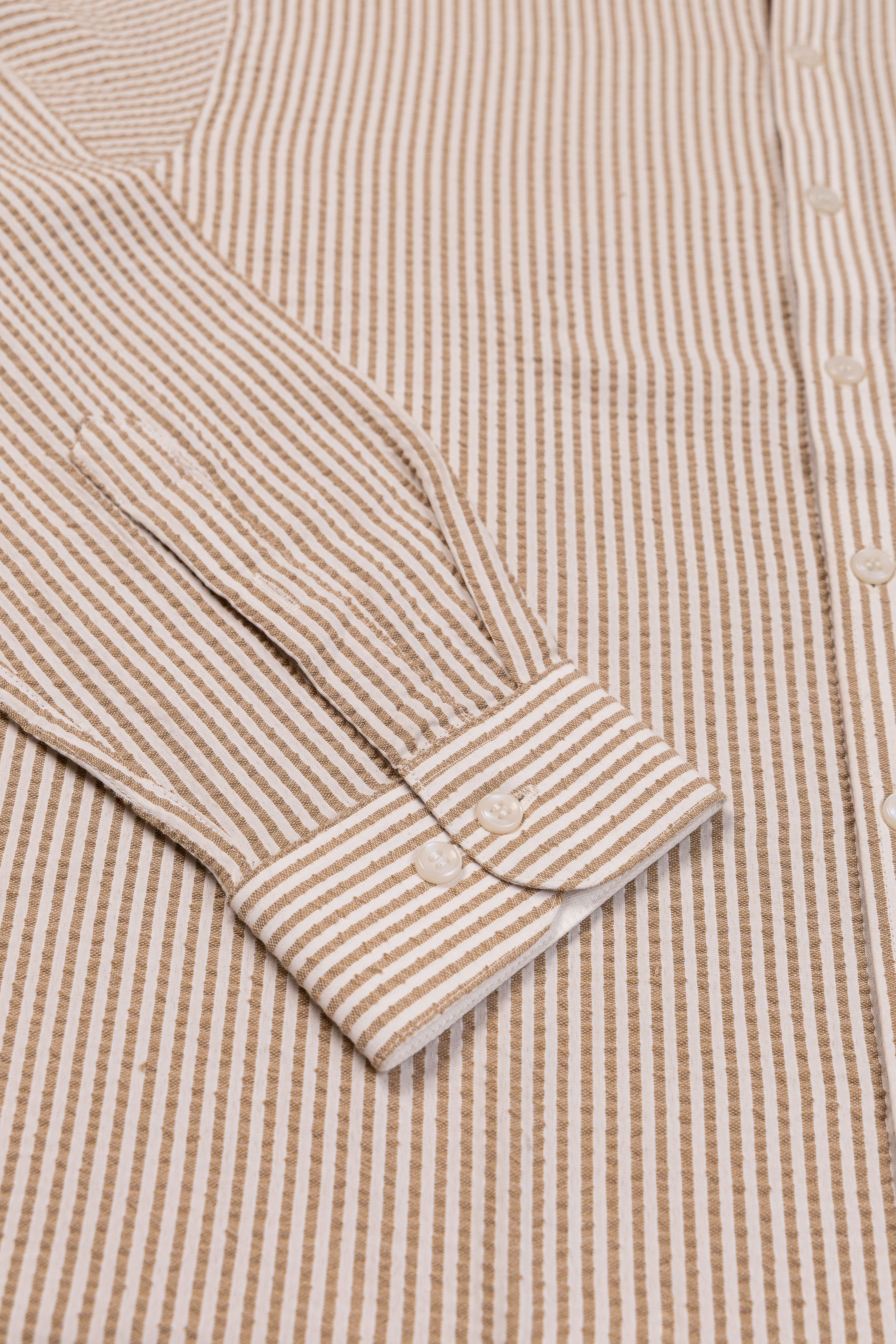Resort Pinstripe Seersucker- Double Collar Style Shirt