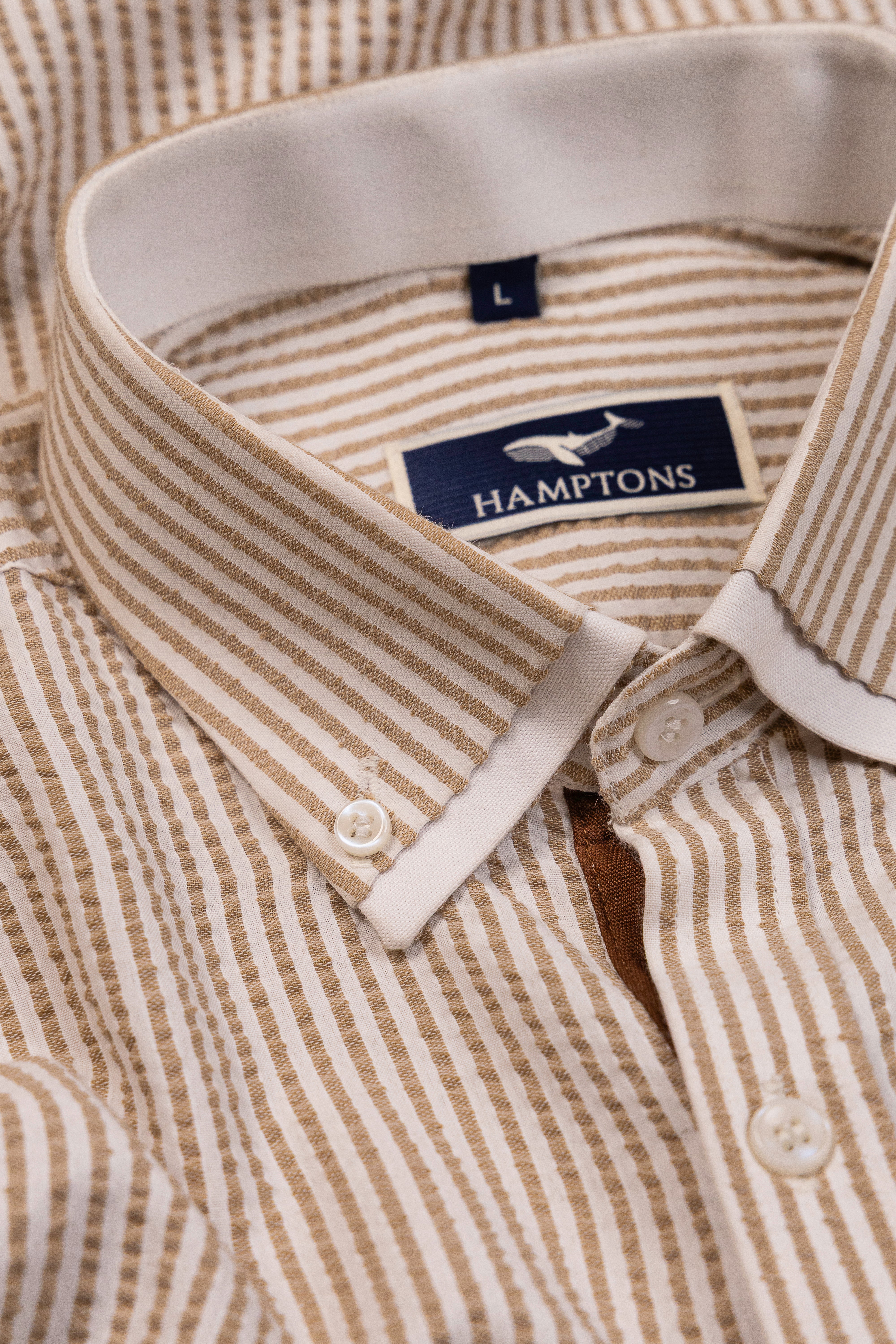 Resort Pinstripe Seersucker- Double Collar Style Shirt