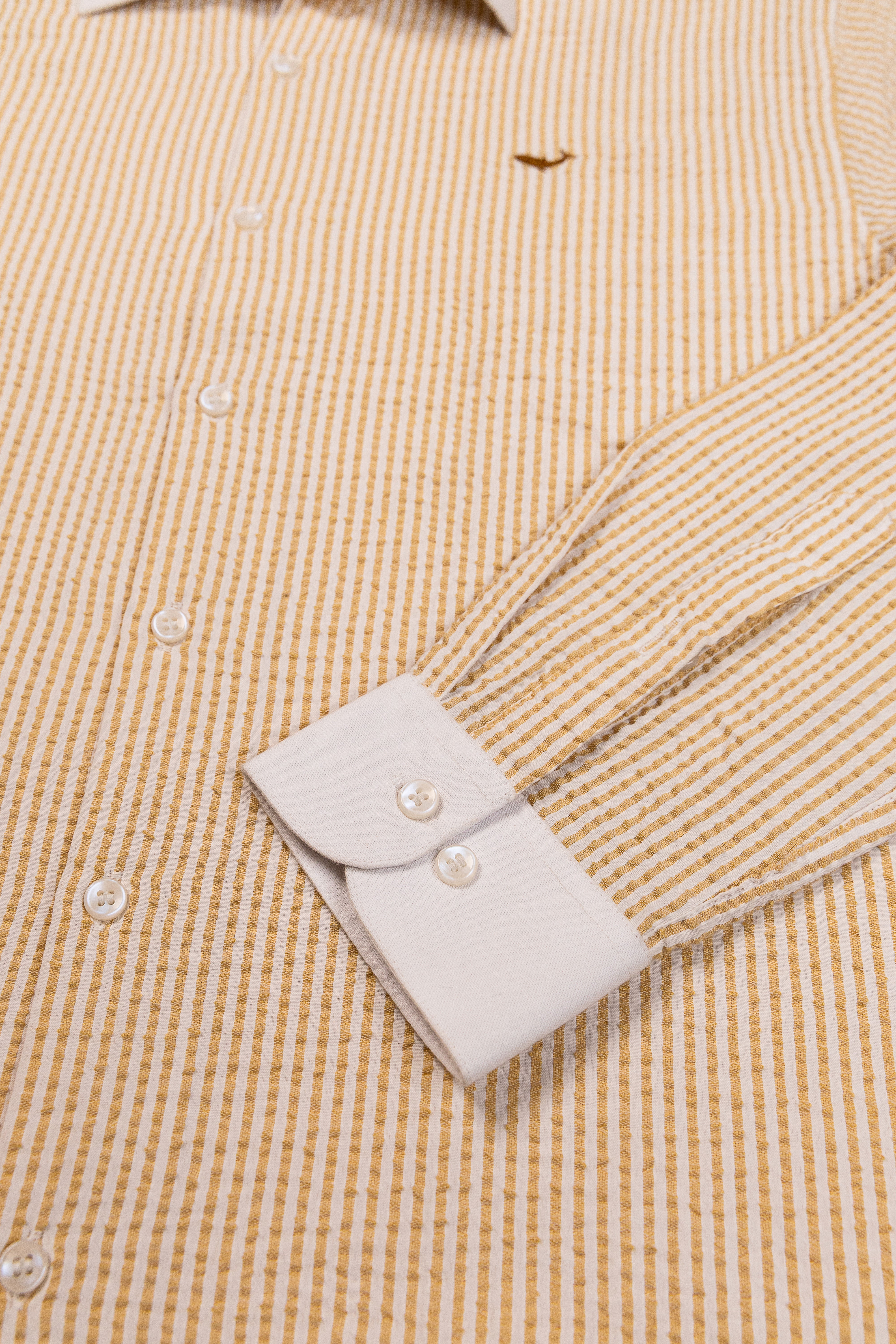 Coastal Seersucker- 80s Wide Collar Shirt