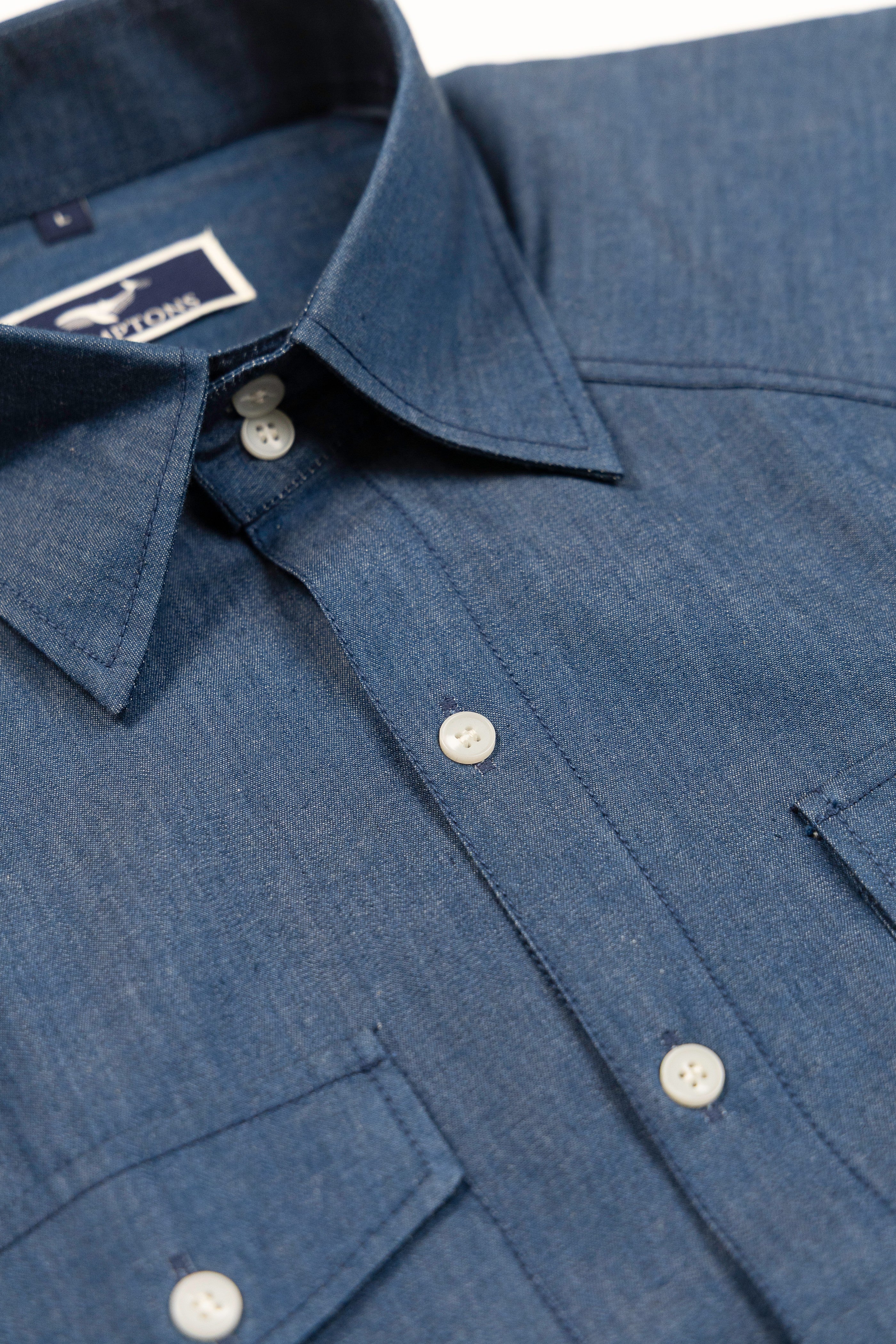 Ranch Chambray– Western Flap Pockets Utility Shirt